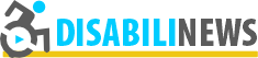 Disabili news logo with a wheelchair icon and bold blue and gray text.