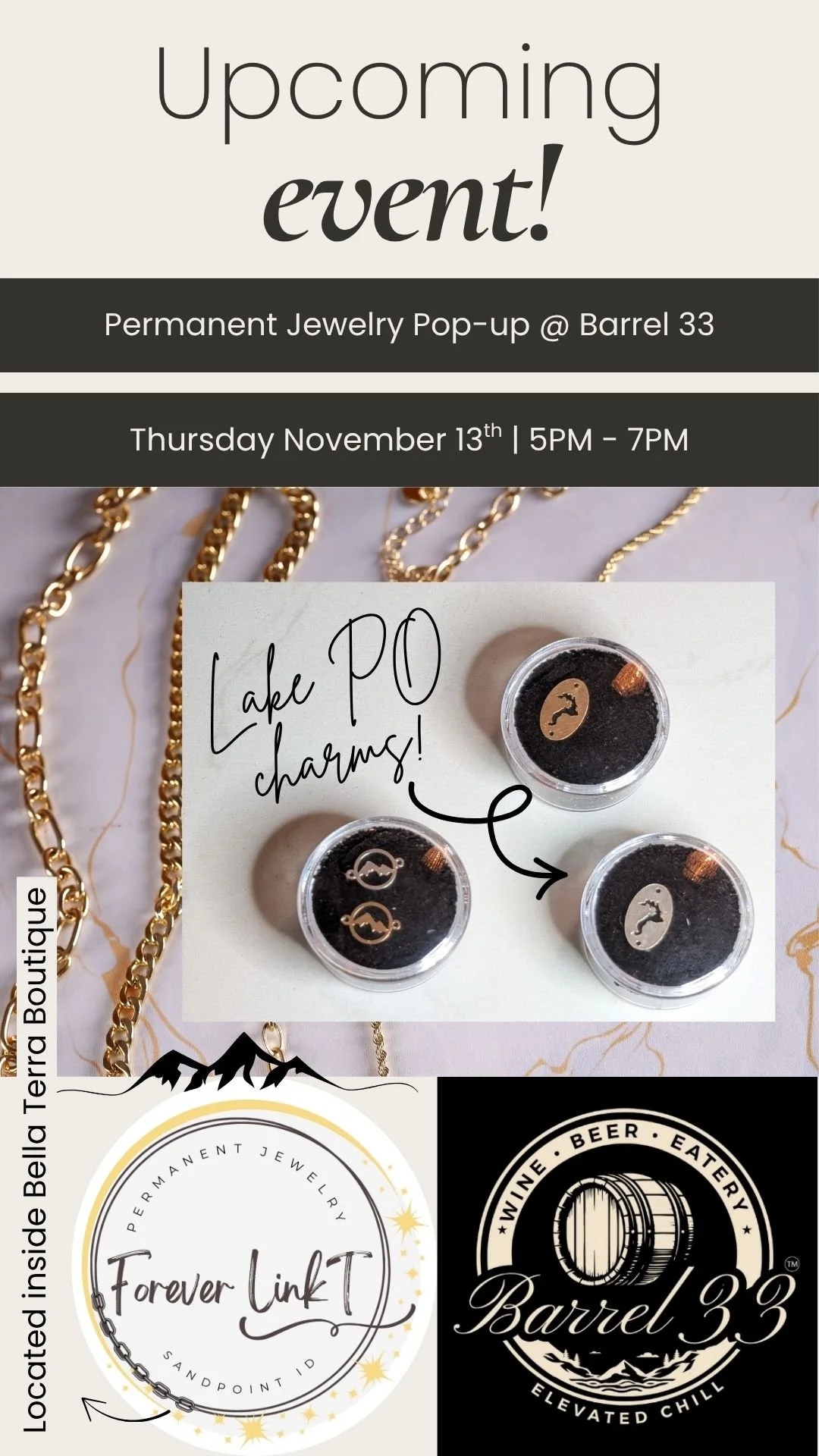 permanent jewelry pop-up with bella terra