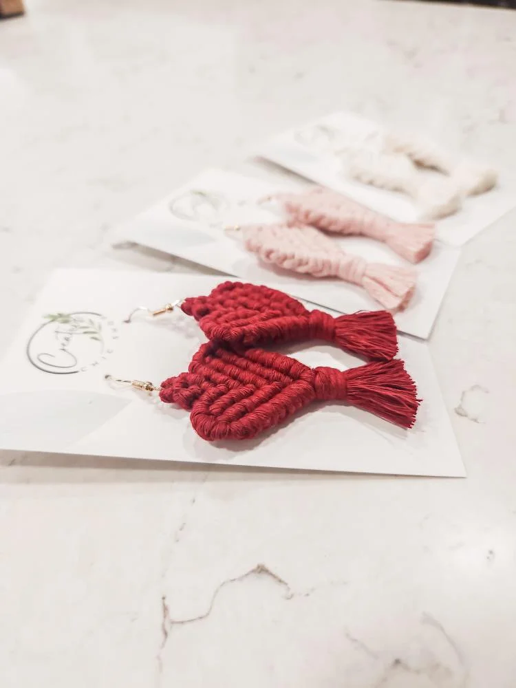 Macramé Heart Earring workshop