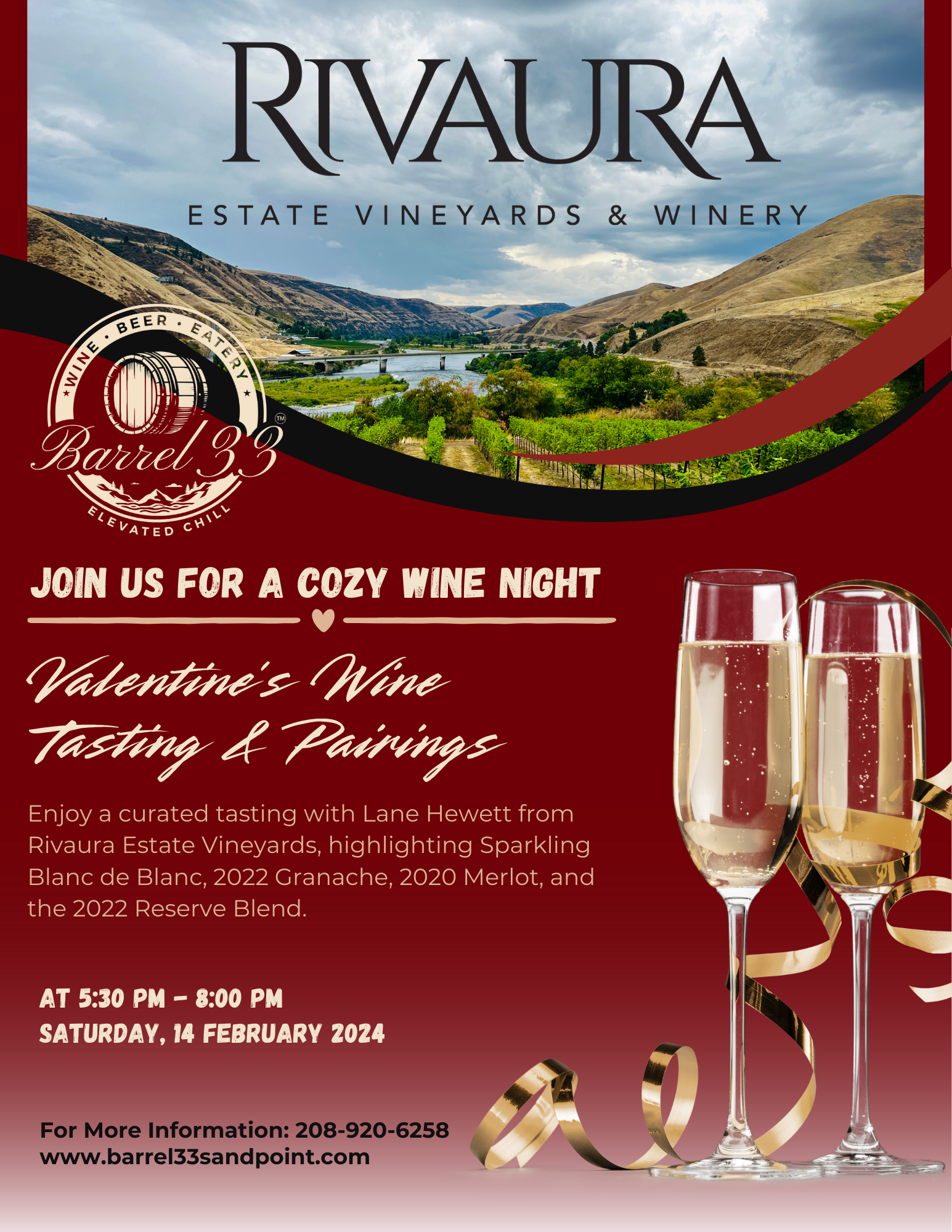 wine tasting &amp; pairing with Rivaura Estate Vineyards &amp; Winery
