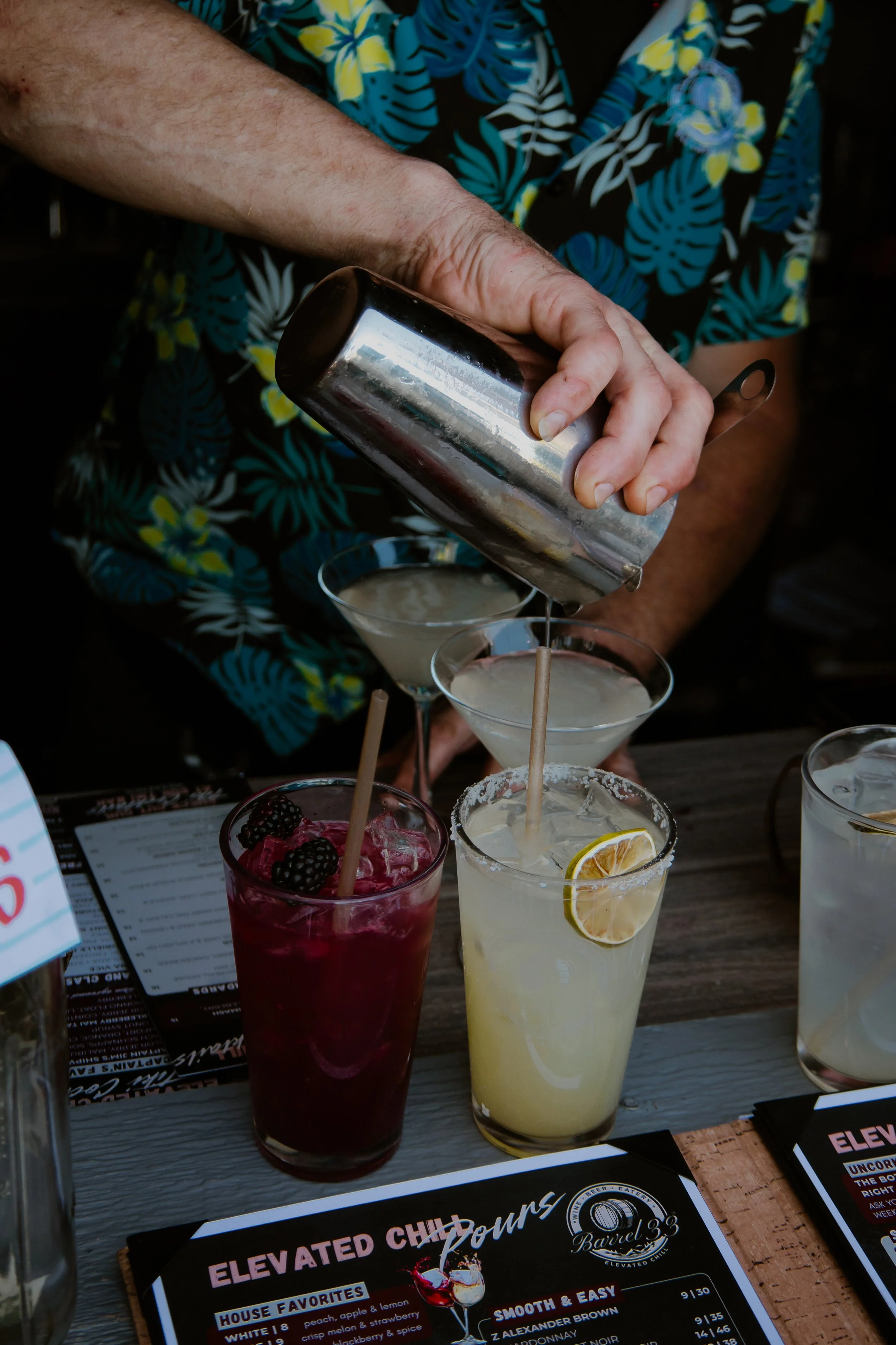 Bartender pouring an elevated cocktail