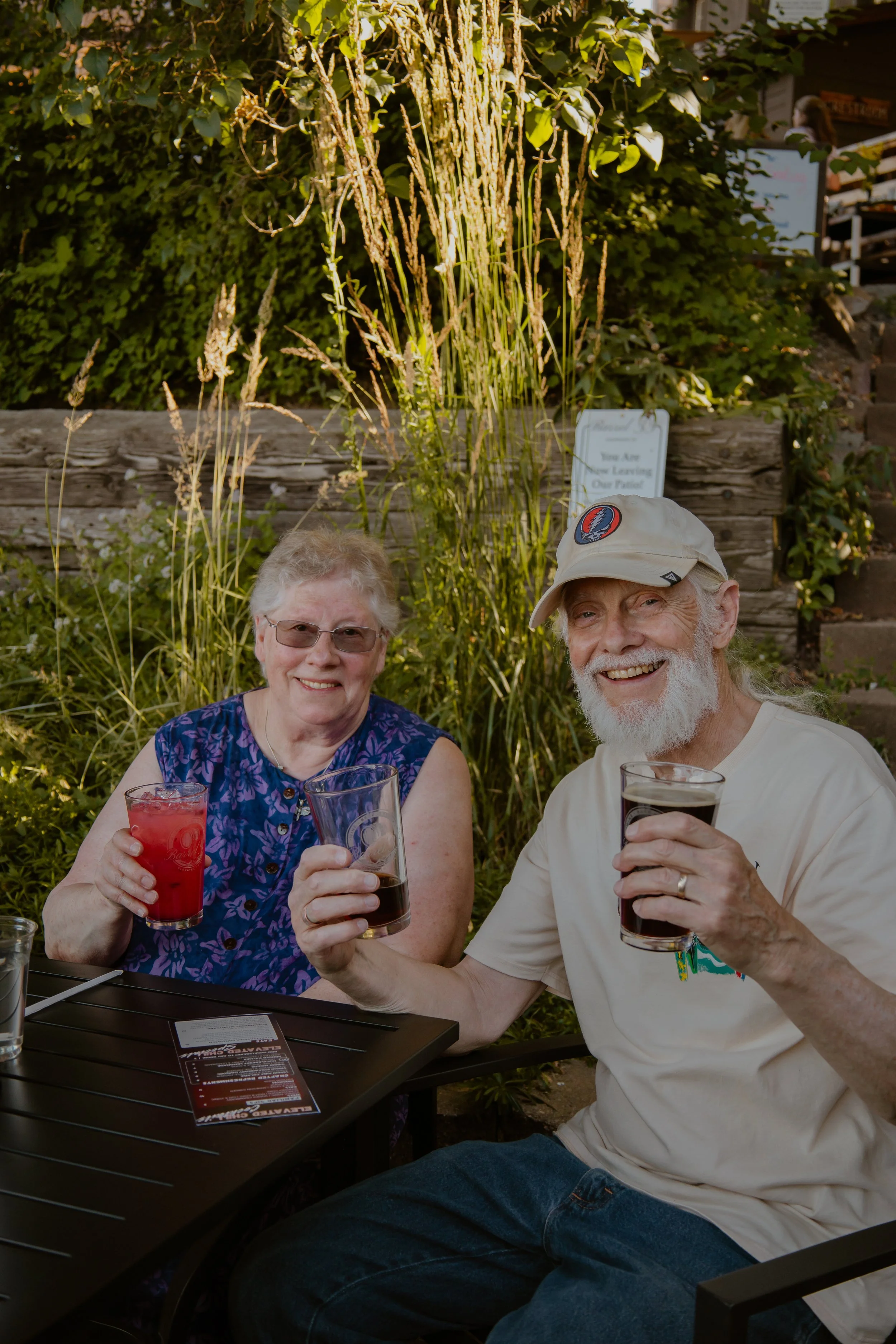 Monarch Mountain Band enjoying a drink on the back patio