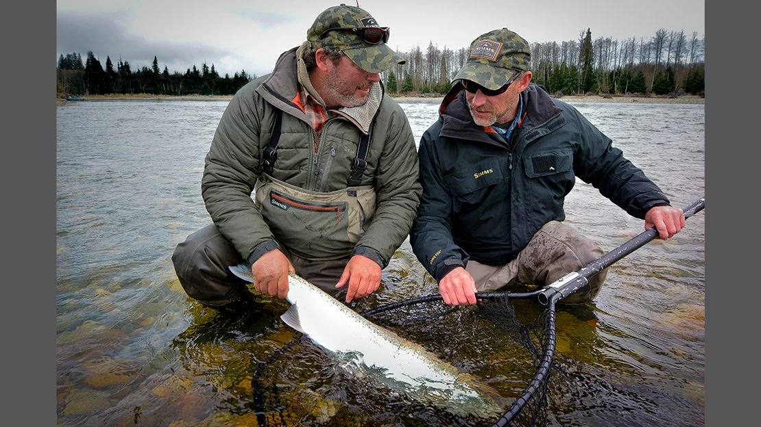 Brian Silvey and Marty Sheppard with steelhead