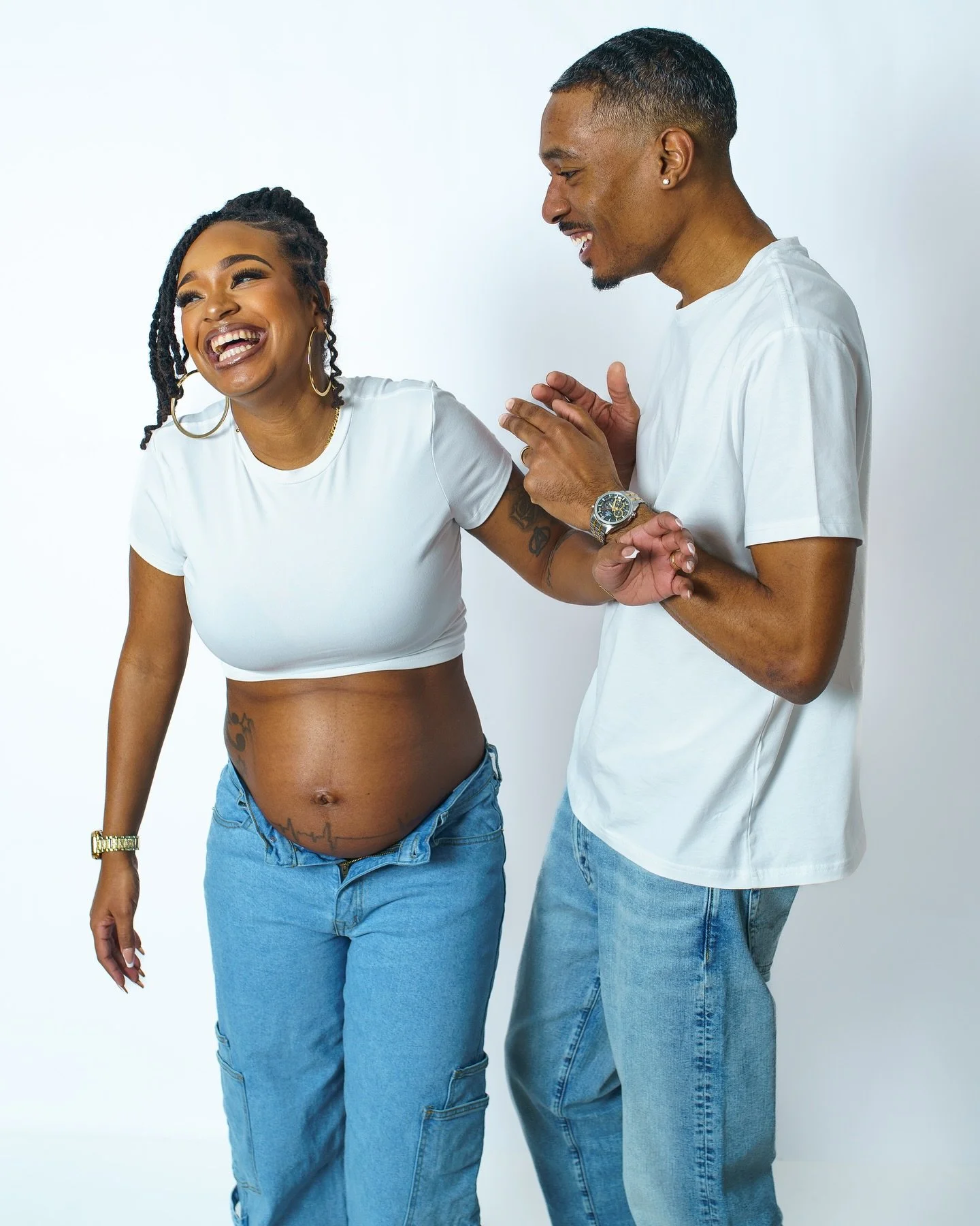One of my favorite maternity shoots to date at @abyrdseyephoto studio&mdash; featuring my beautiful aunt and uncle as they prepared to welcome baby Amira. This is just 1/3 of the magic we captured, so stay tuned for more. Maternity moments like this 