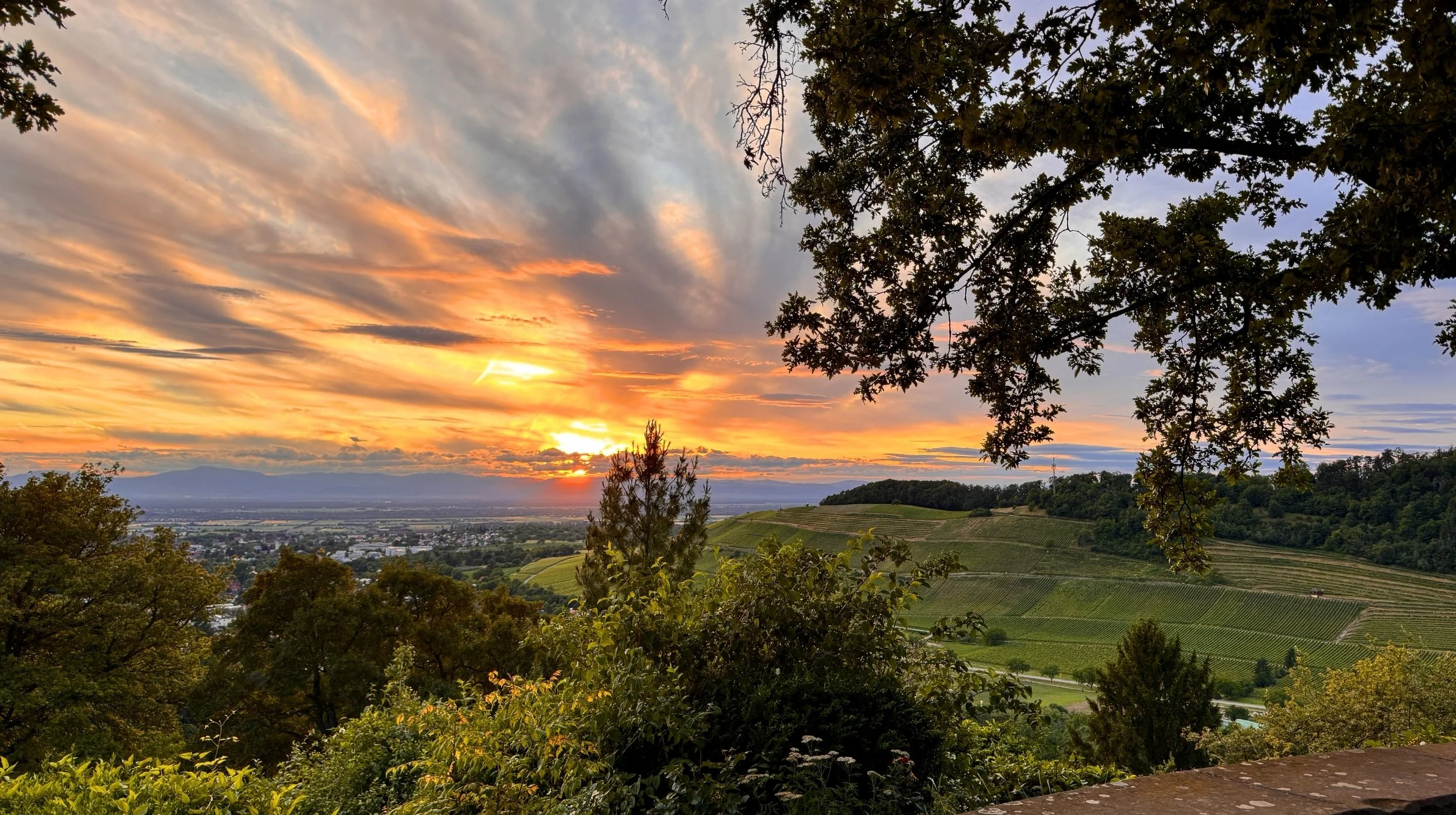 Sonnenuntergang im Markgräflerland