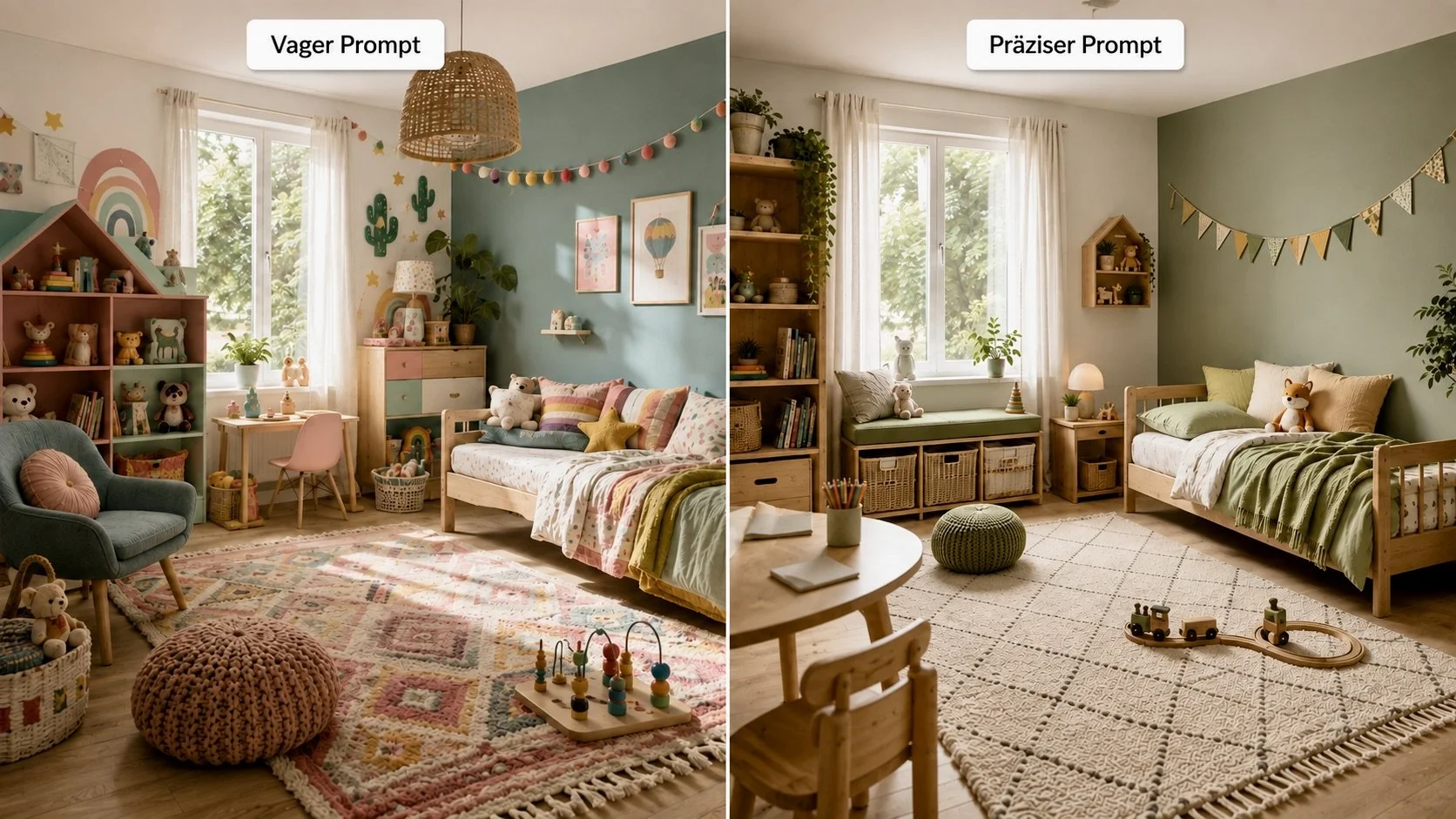 2 Kinderzimmer Beispiele mit KI visualisiert
