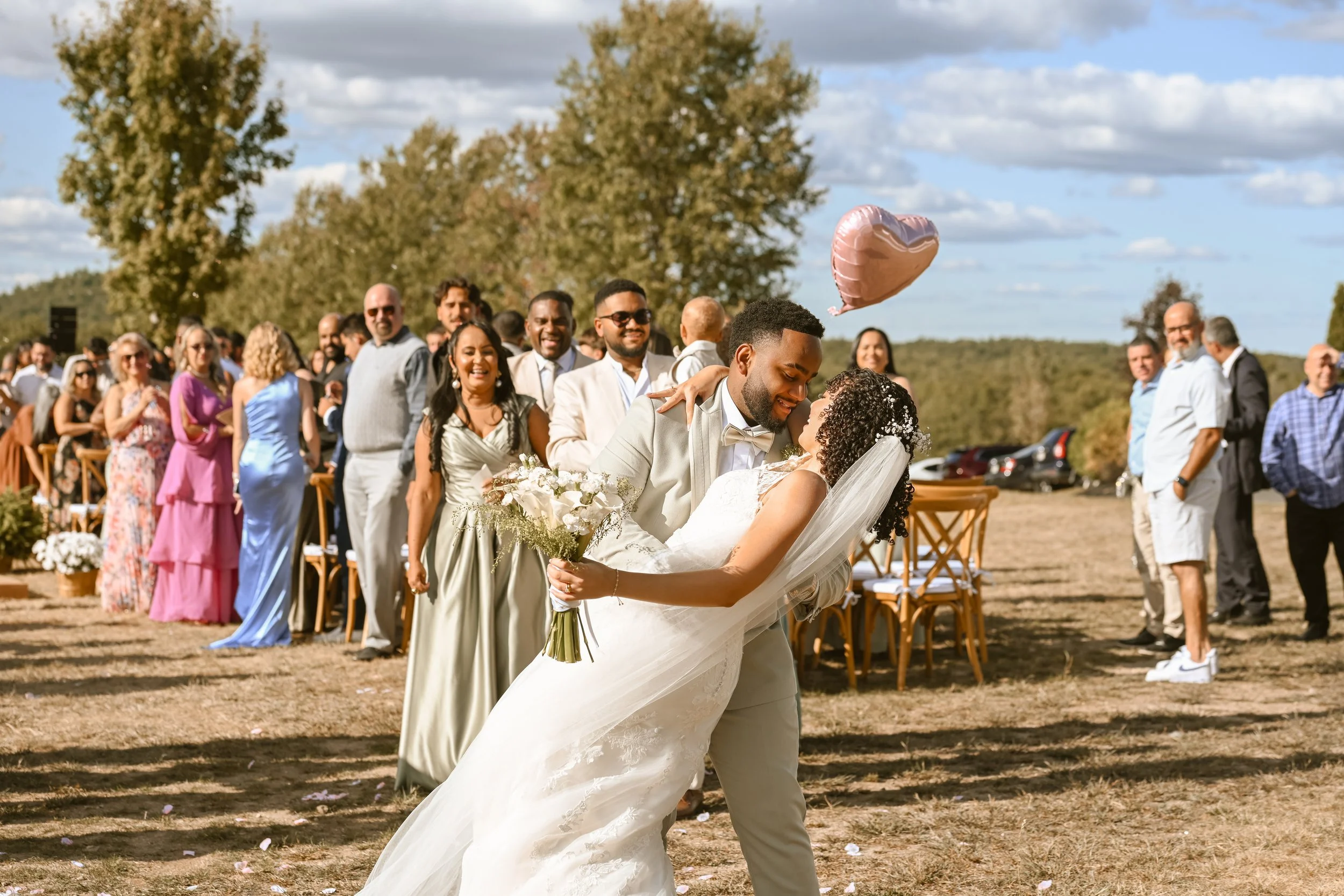 Wedding exit groom dipping bride | Hacienda wedding venue 