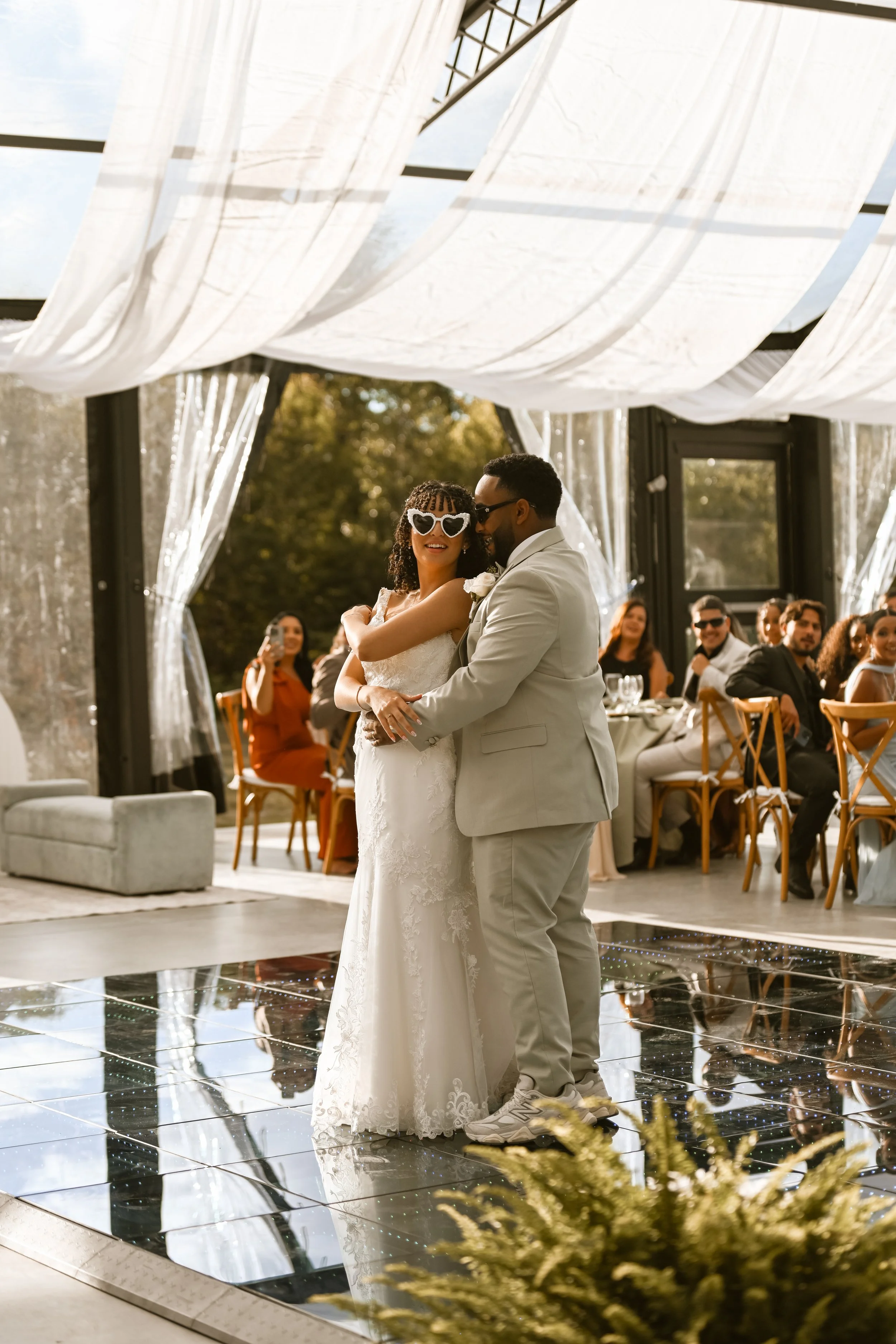 Bride and Groom first dance | Bride and Groom Reception entrance | Hacienda wedding venue