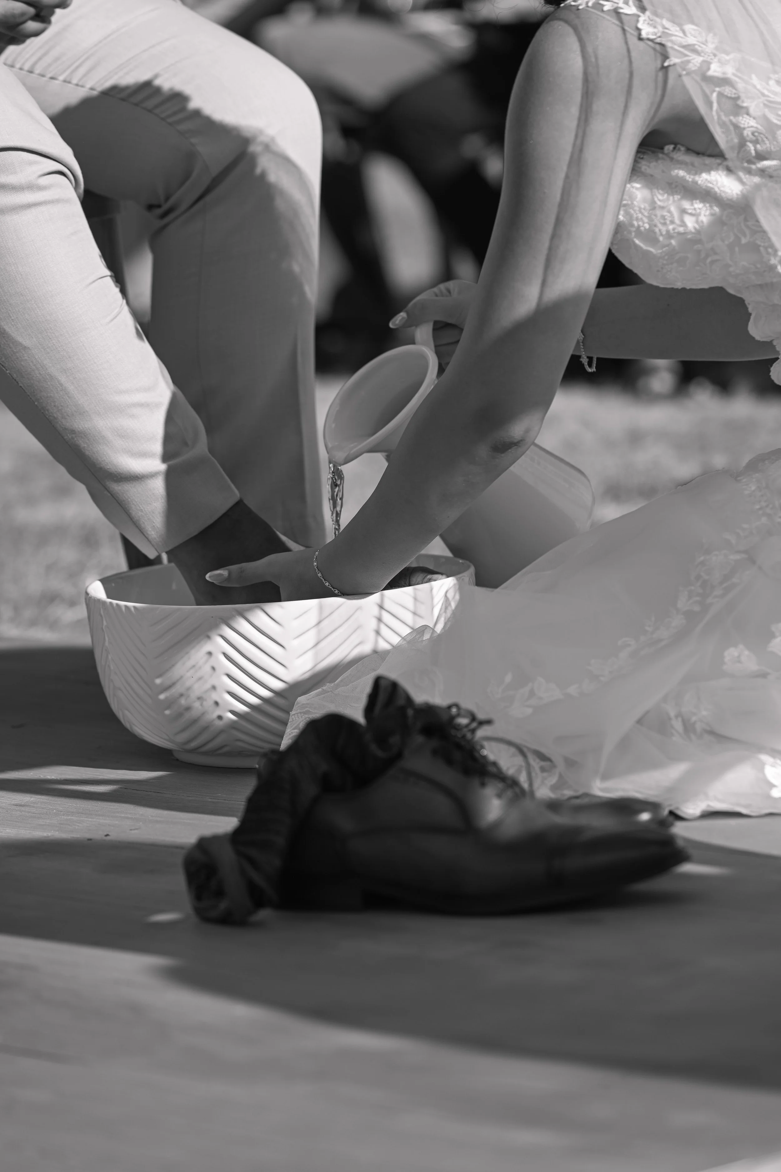 Wedding | Feet washing at Ceremony | Hacienda wedding venue 