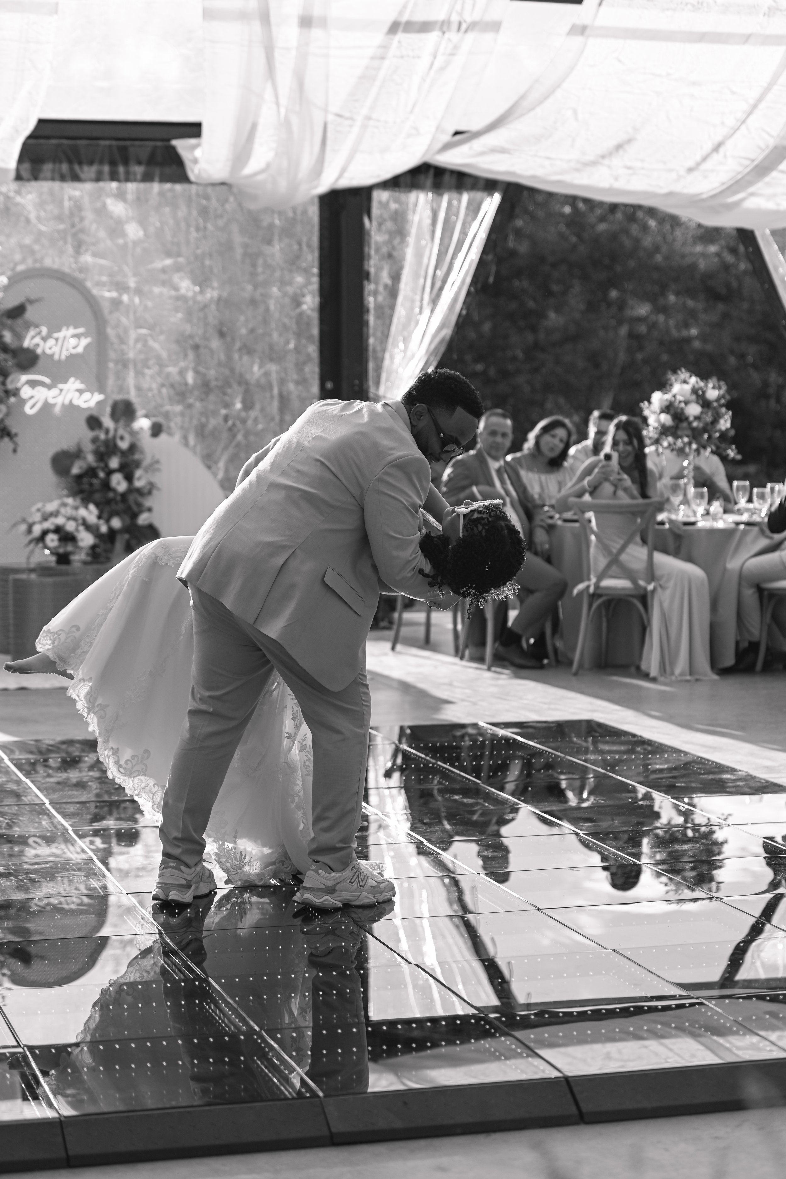 Bride and Groom first dance | Bride and Groom Reception entrance | Hacienda wedding venue