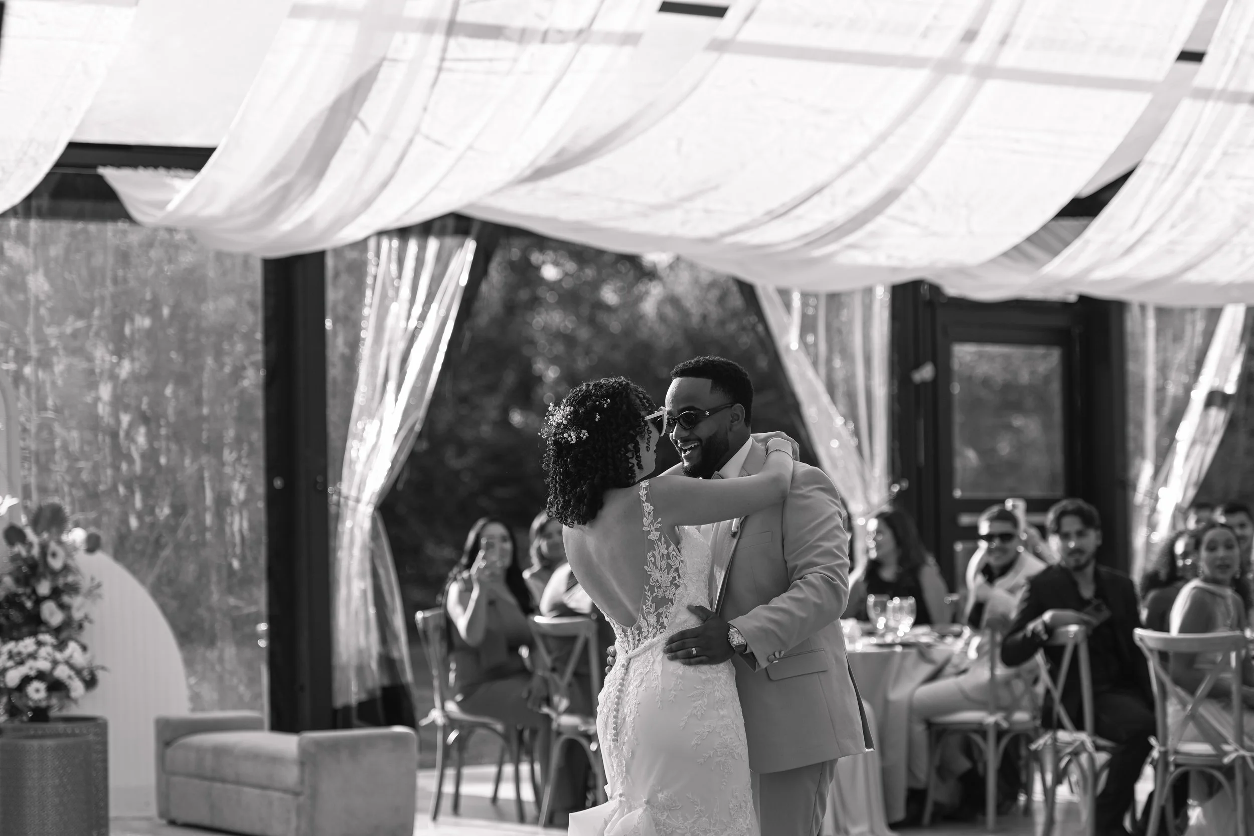 Bride and Groom first dance | Bride and Groom Reception entrance | Hacienda wedding venue