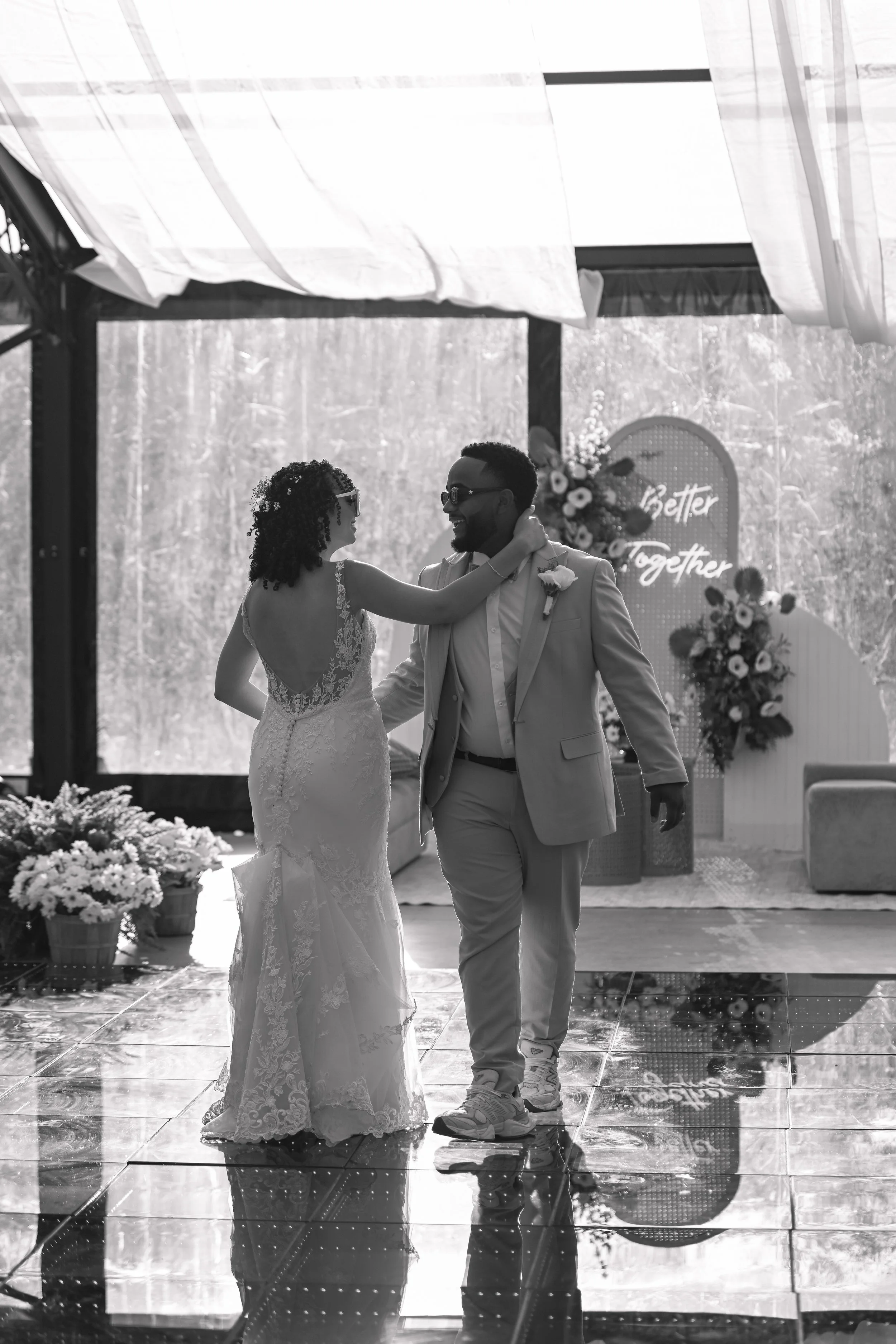 Bride and Groom first dance | Bride and Groom Reception entrance | Hacienda wedding venue 