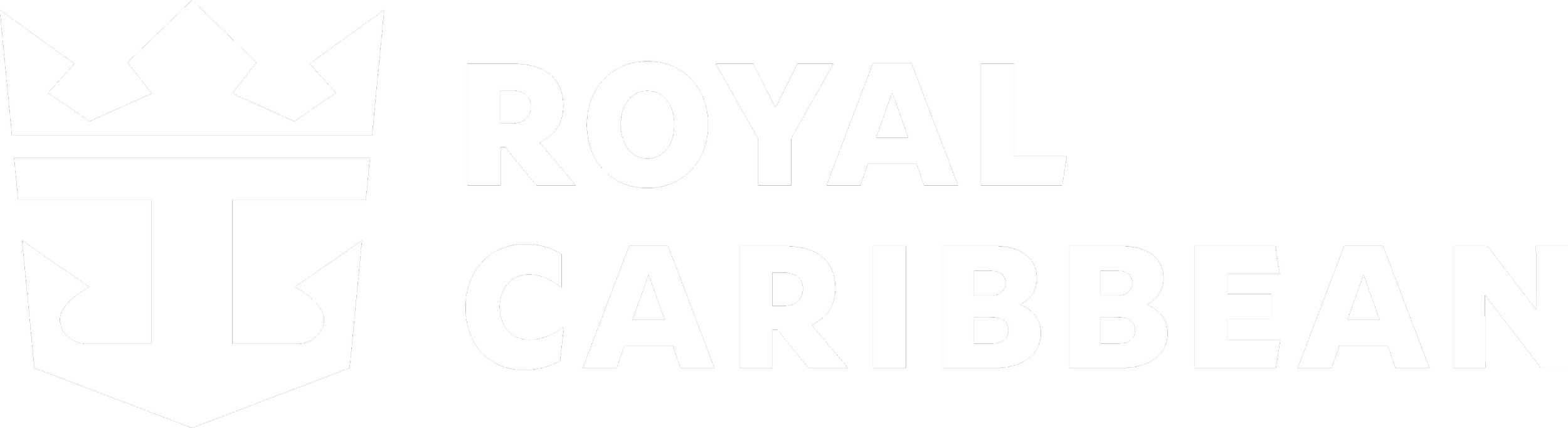 Black and white logo with a crown and the text 'Royal Caribbean'.