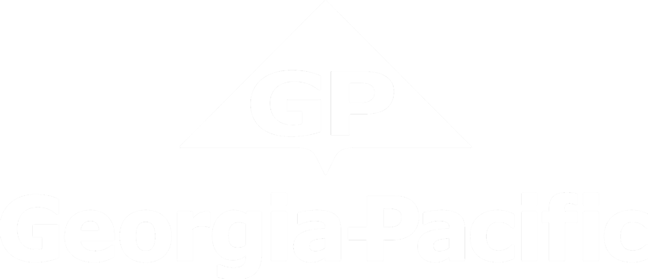 The logo of Georgia-Pacific, featuring the abbreviation 'GP' inside a white triangle with a black background and the text 'Georgia-Pacific' below.
