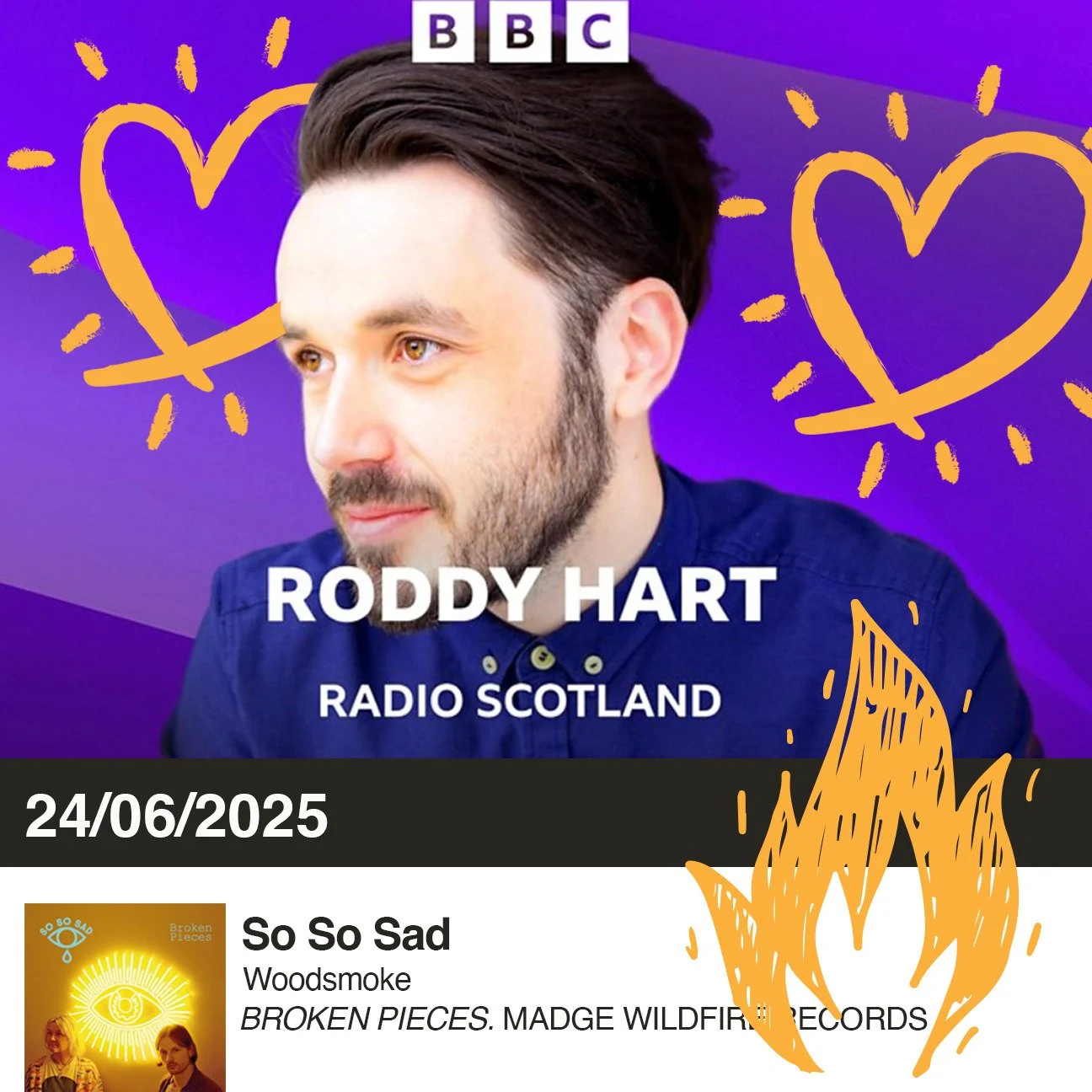 We've been very bad at the ole socials recently - the weather was tooo goood! But now it's raining so... Firstly we wanted to thank the amazing Roddy Hart Show for playing not one but two of our songs in the last few weeks. We were also very happy to