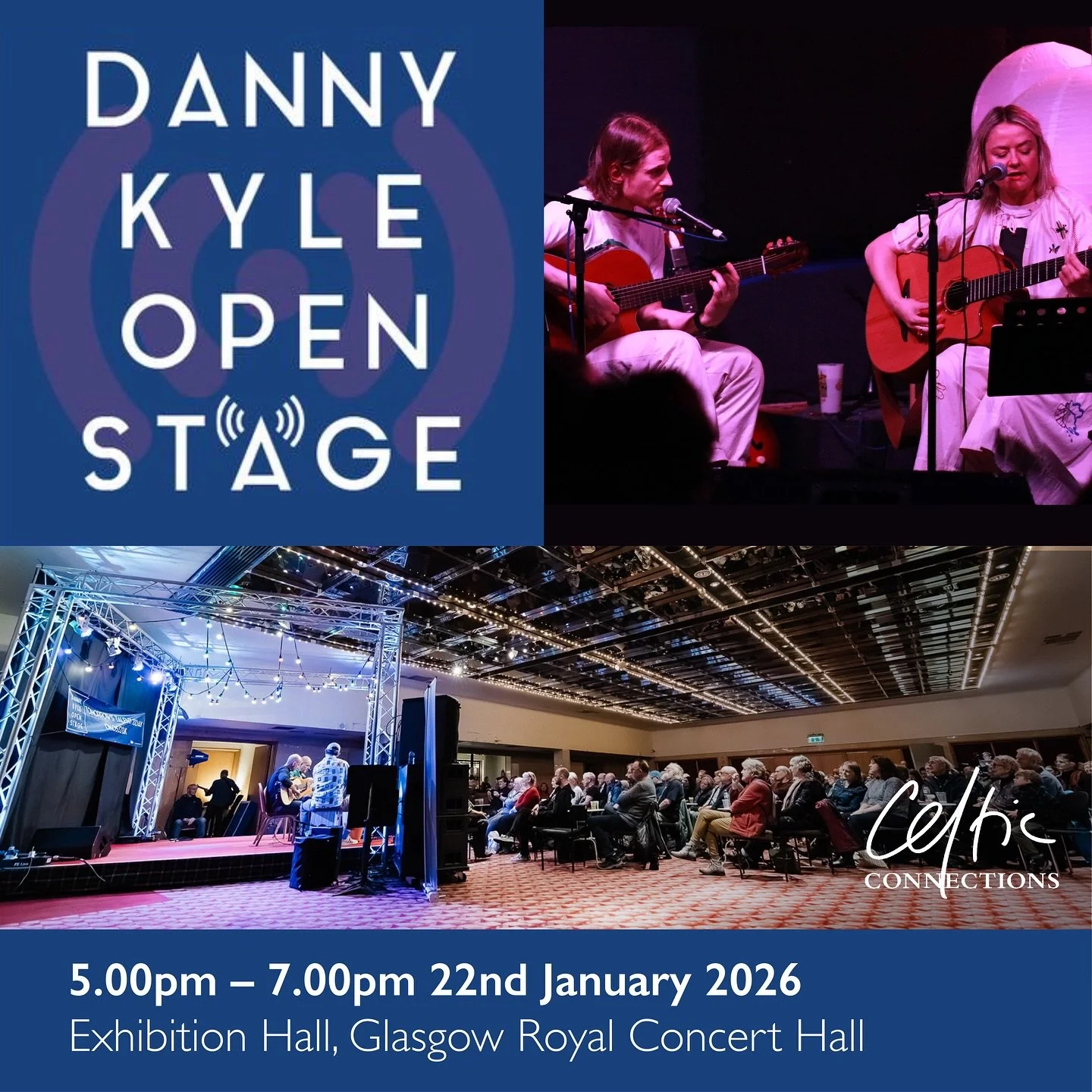 We&rsquo;re playing the Danny Kyle Stage today (in the Exhibition Hall @ Glasgow Royal Concert Hall). There&rsquo;s going to be a wonderful showcase of talent including our good friend @jonnislater. The event is free but you do need to register for t