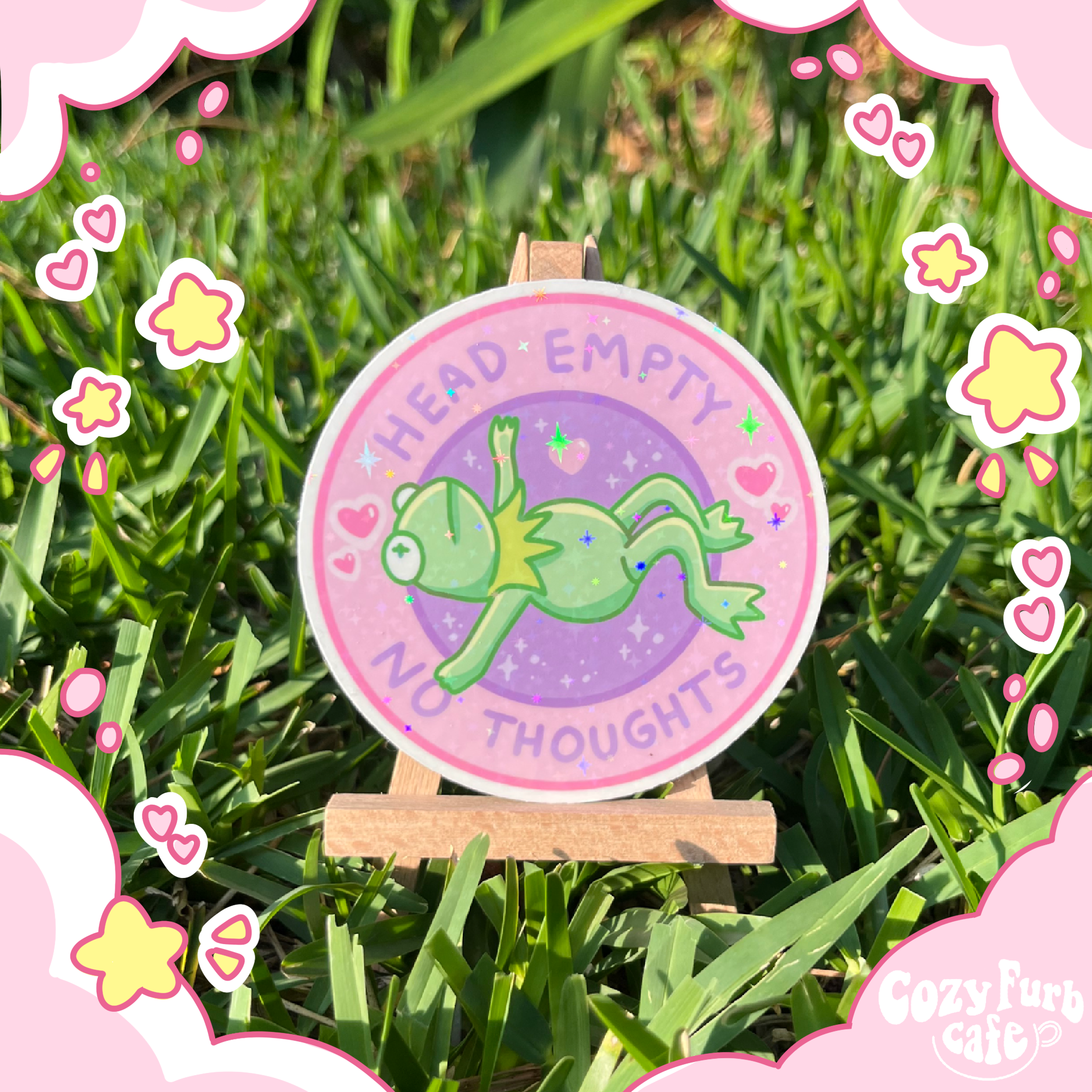 Empty Thoughts Frog Sticker