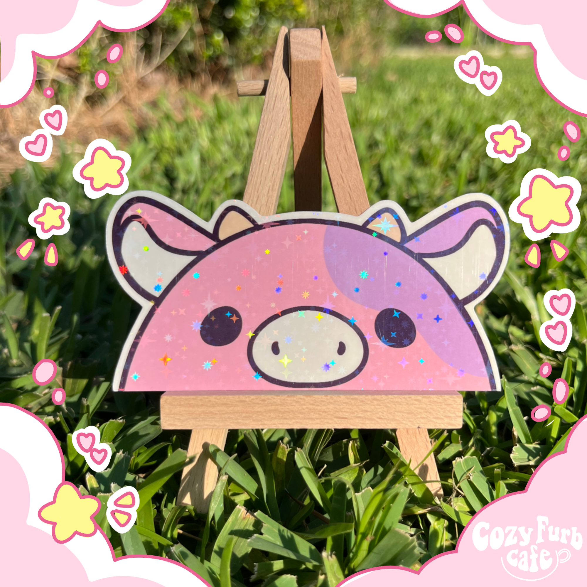 Squishy Cow Pink Sticker