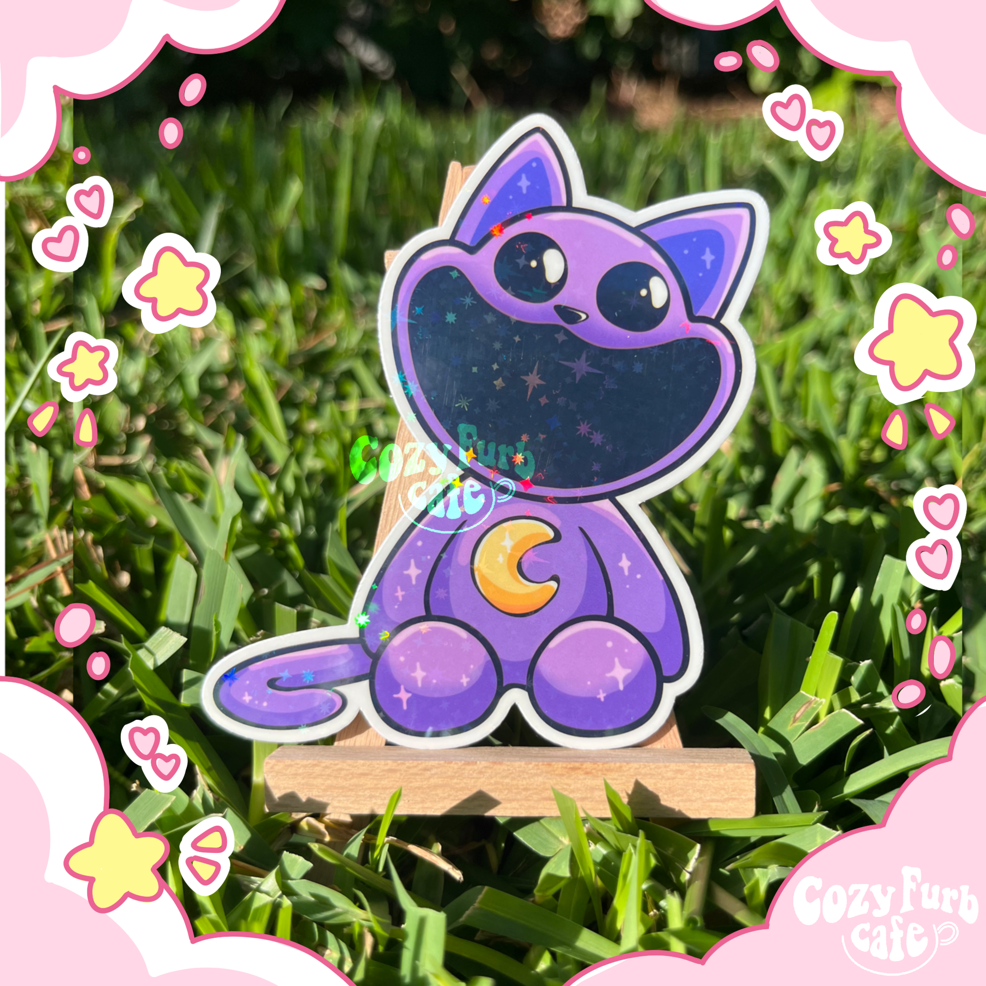 Purple Cat Sticker