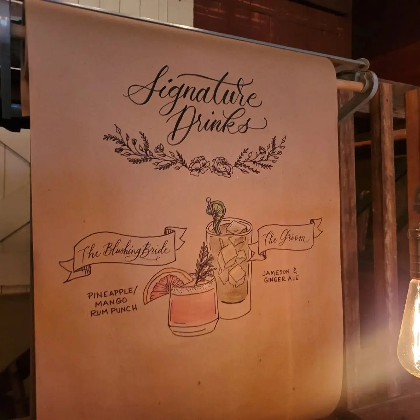 The first sign I made on site! 
Here's how it went down:

1. I consulted with the client on what styles she gravitated towards
2. I made a digital version in Procreate for her approval
3. I sketched it out on site with pencils. markers, and brush pen