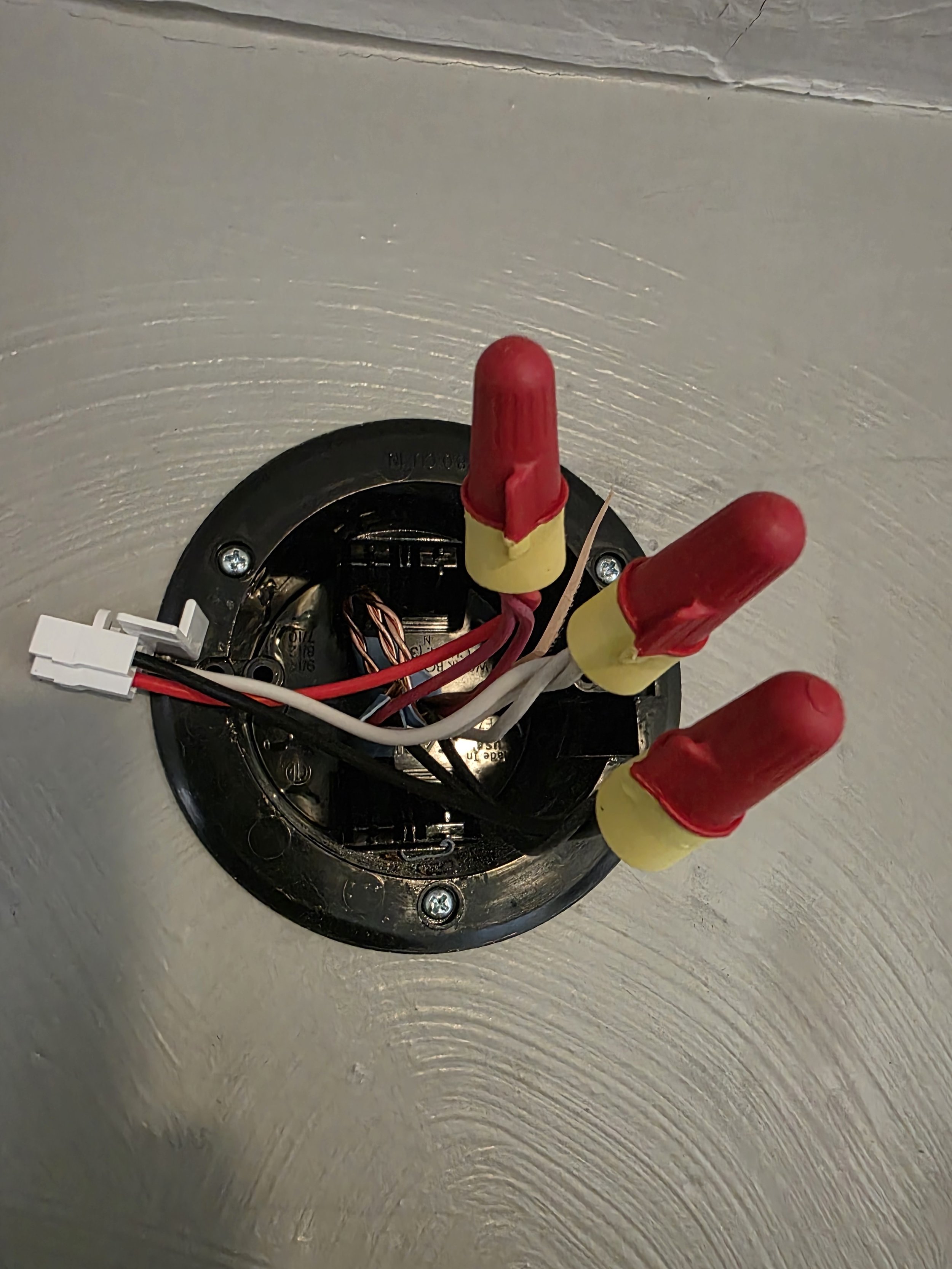 Wire nuts inside a old construction ceiling box