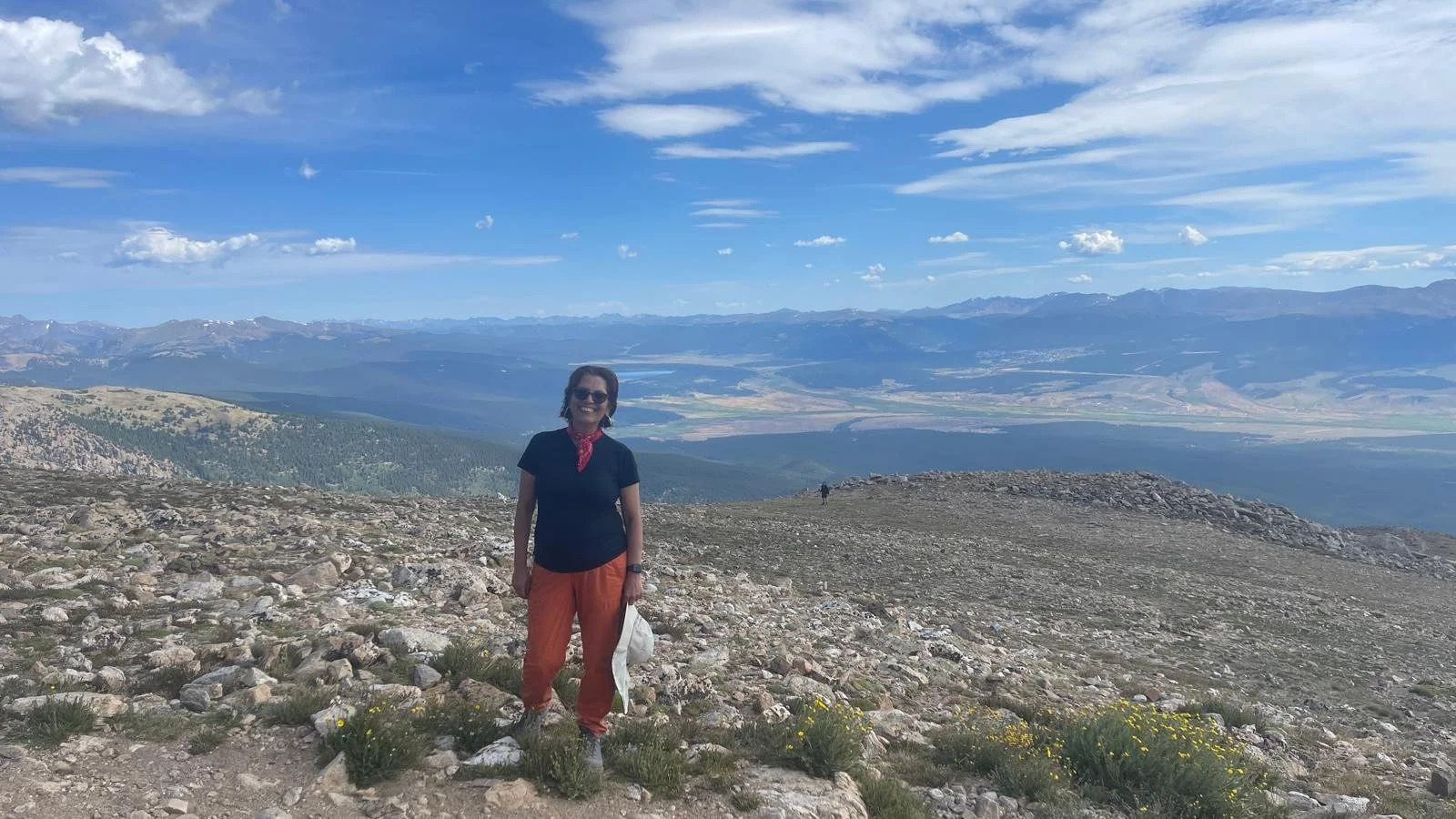 Anu standing near the summit of Mt. Elbert