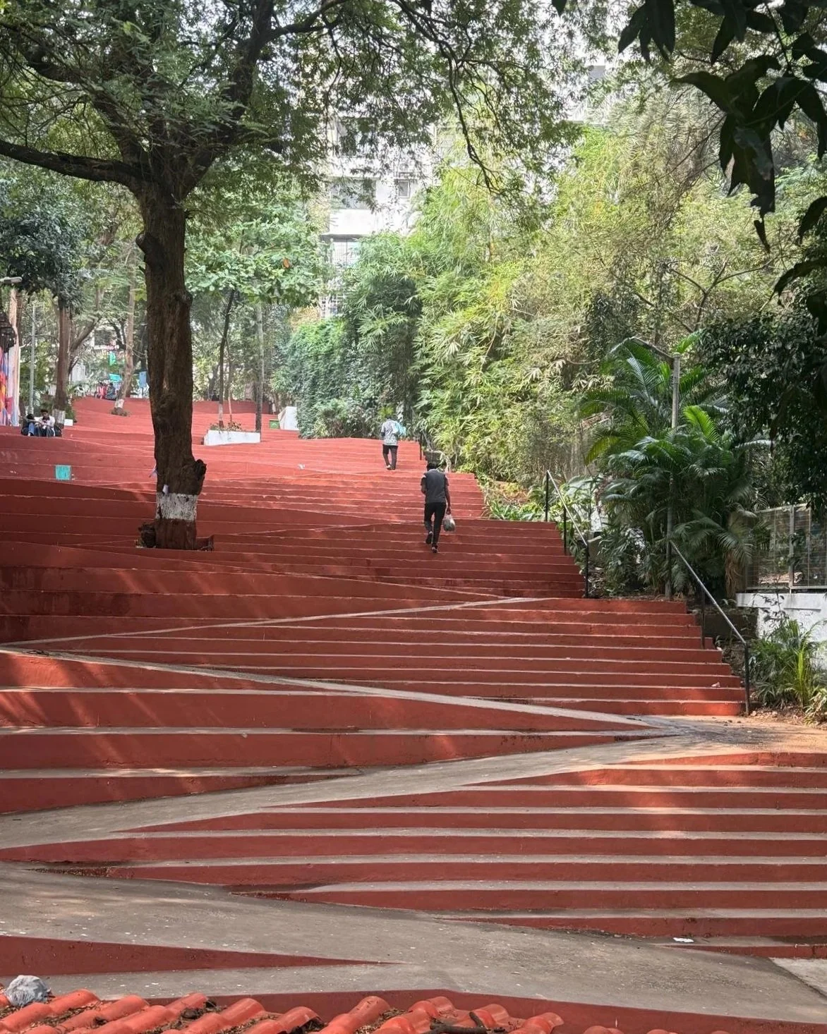 stairway ascending to the church