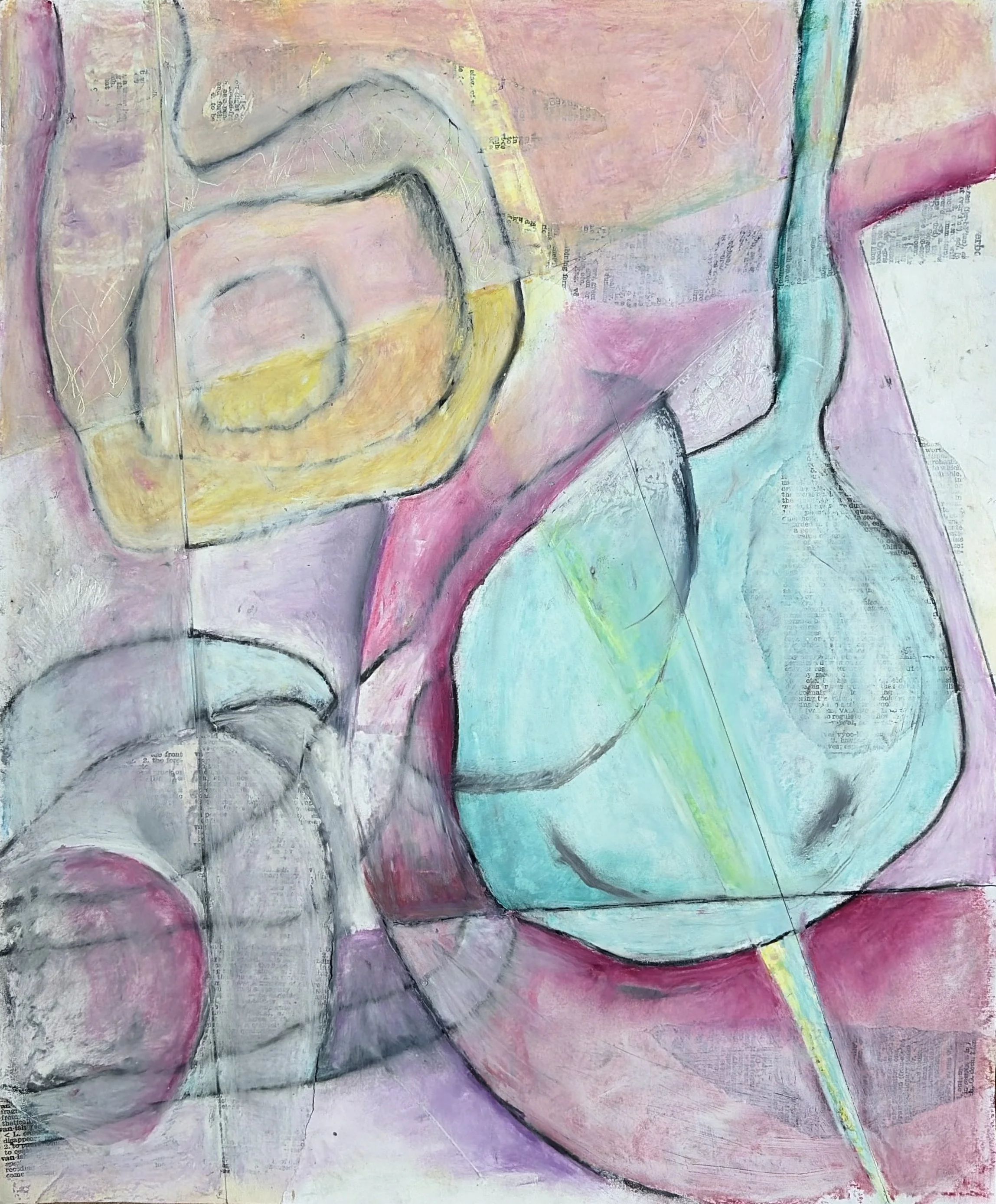 Untitled. Mixed media on paper, 14x17 in. 2025