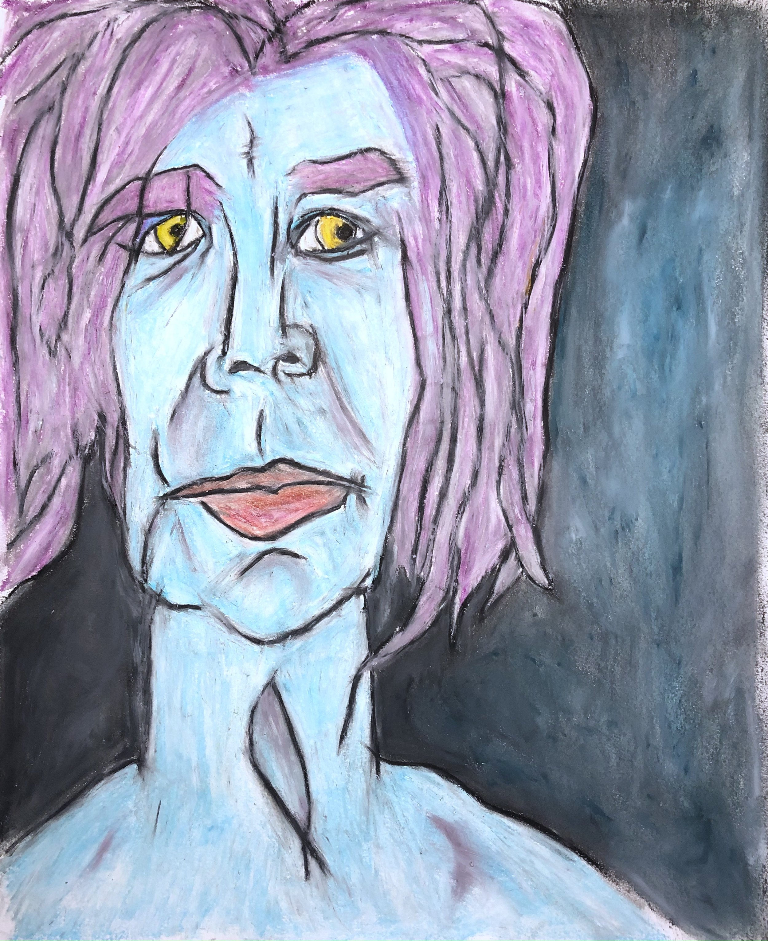 Traveler, There Is No Path. Oil pastel and wax pencil on paper, 14x17 in. 2020