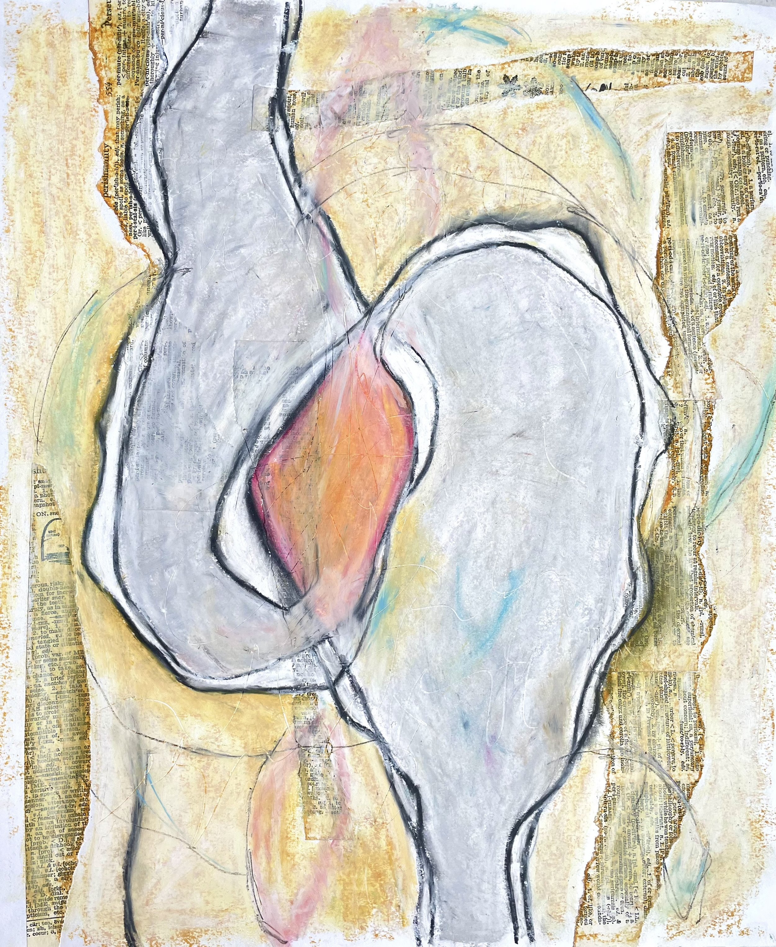 Abstract Sorrows II. Mixed media on paper, 14x17 in. 2021