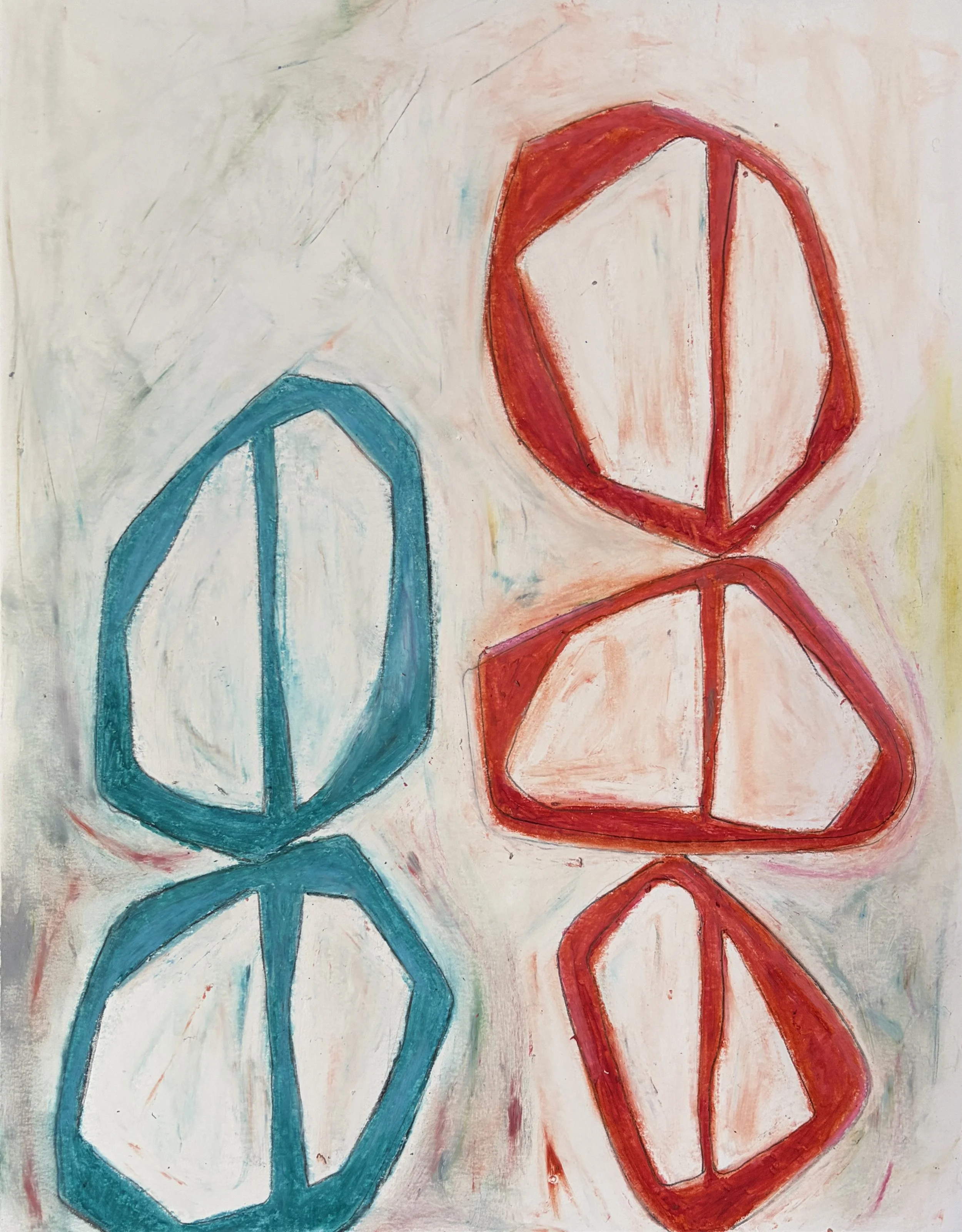 Untitled, Oil pastel and pencil on paper, 14x17 in. 2026