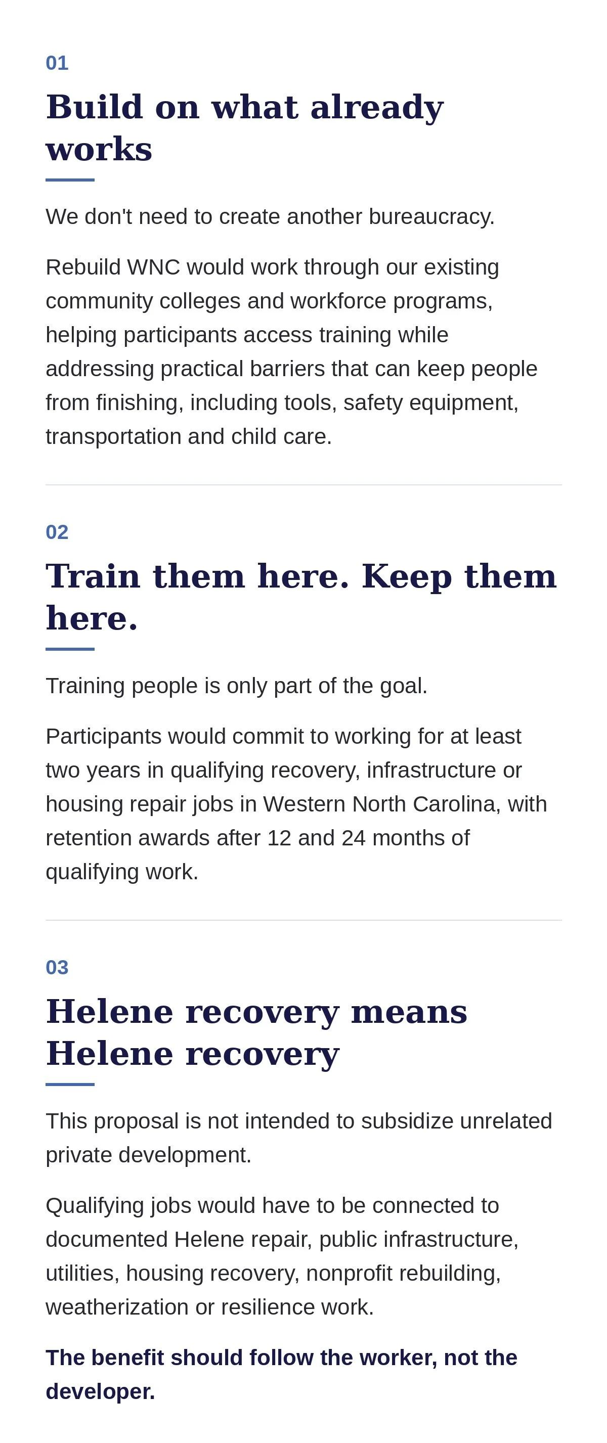 Build on what already works. We don't need to create another bureaucracy.