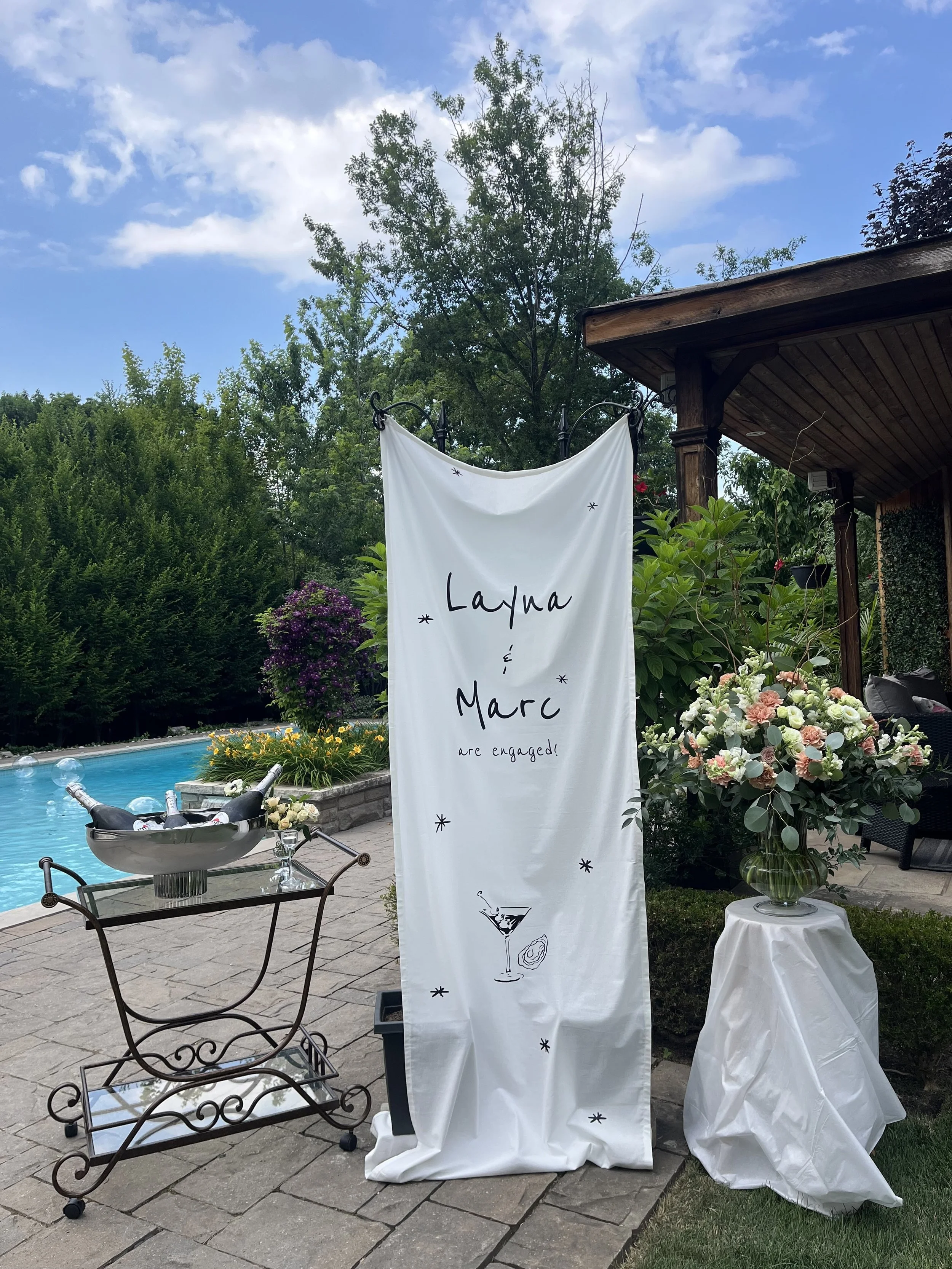 Custom Engagement Hanging Sign