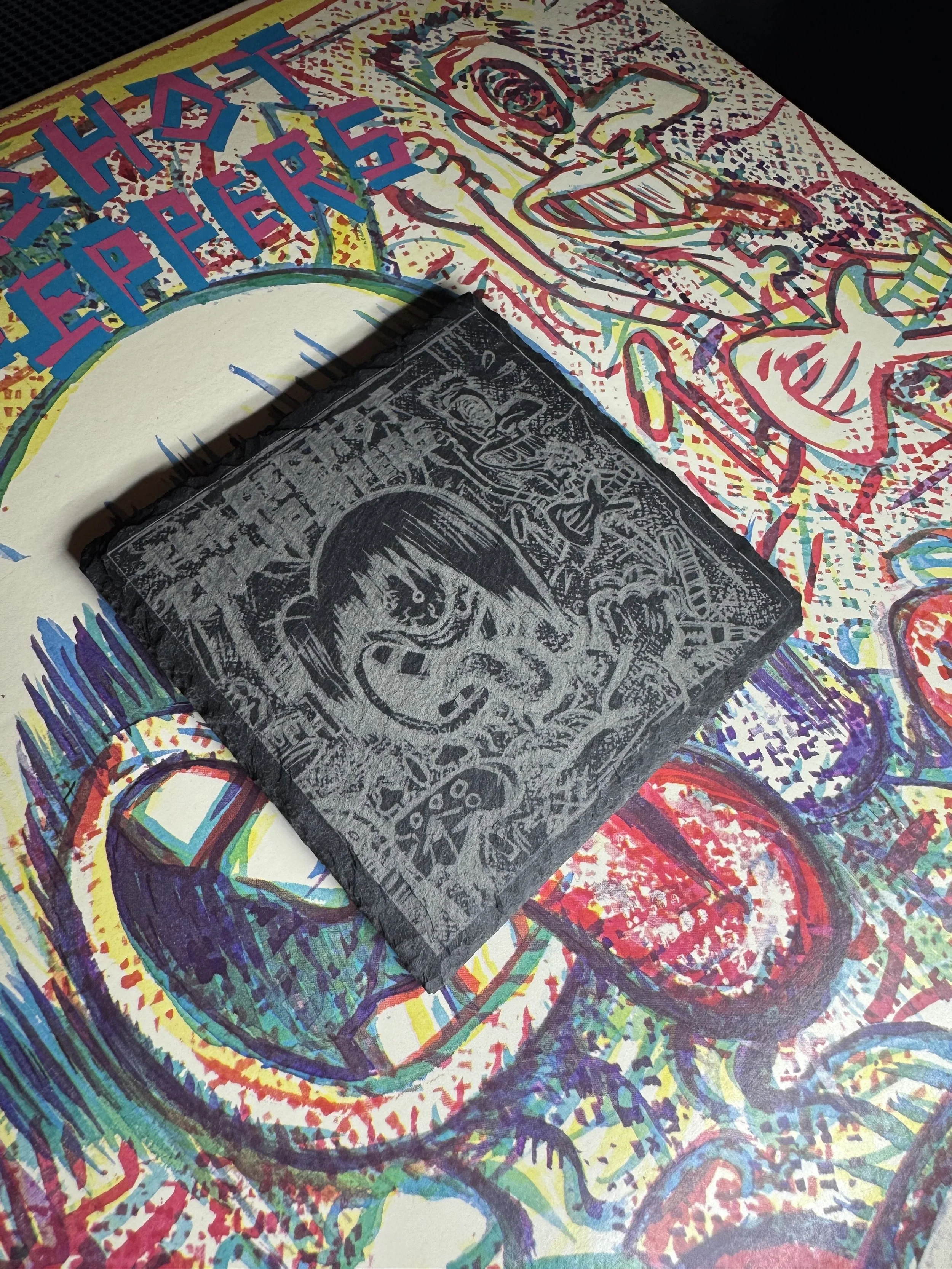 Custom Laser-Engraved Slate Coaster