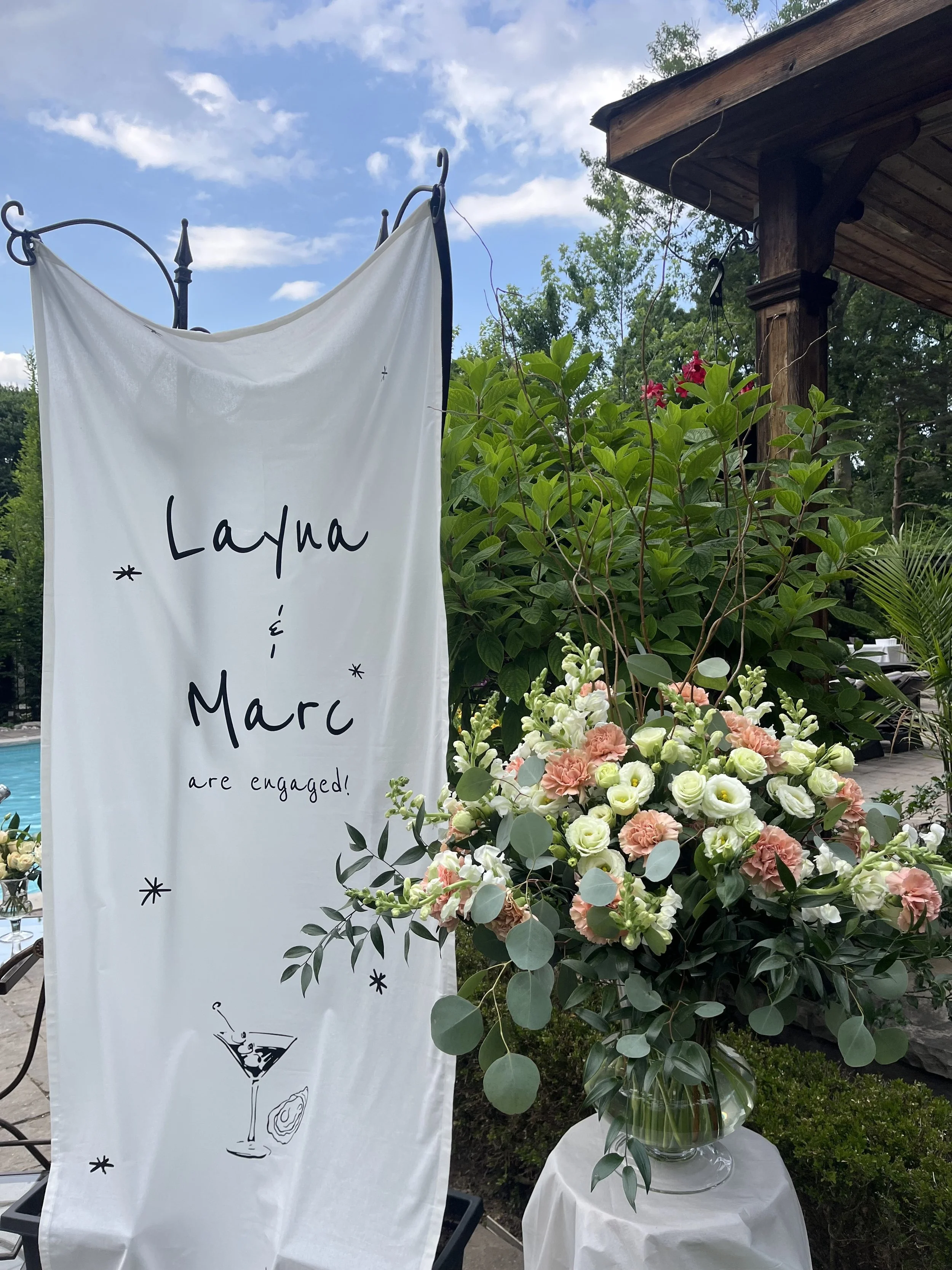 Custom Engagement Hanging Sign