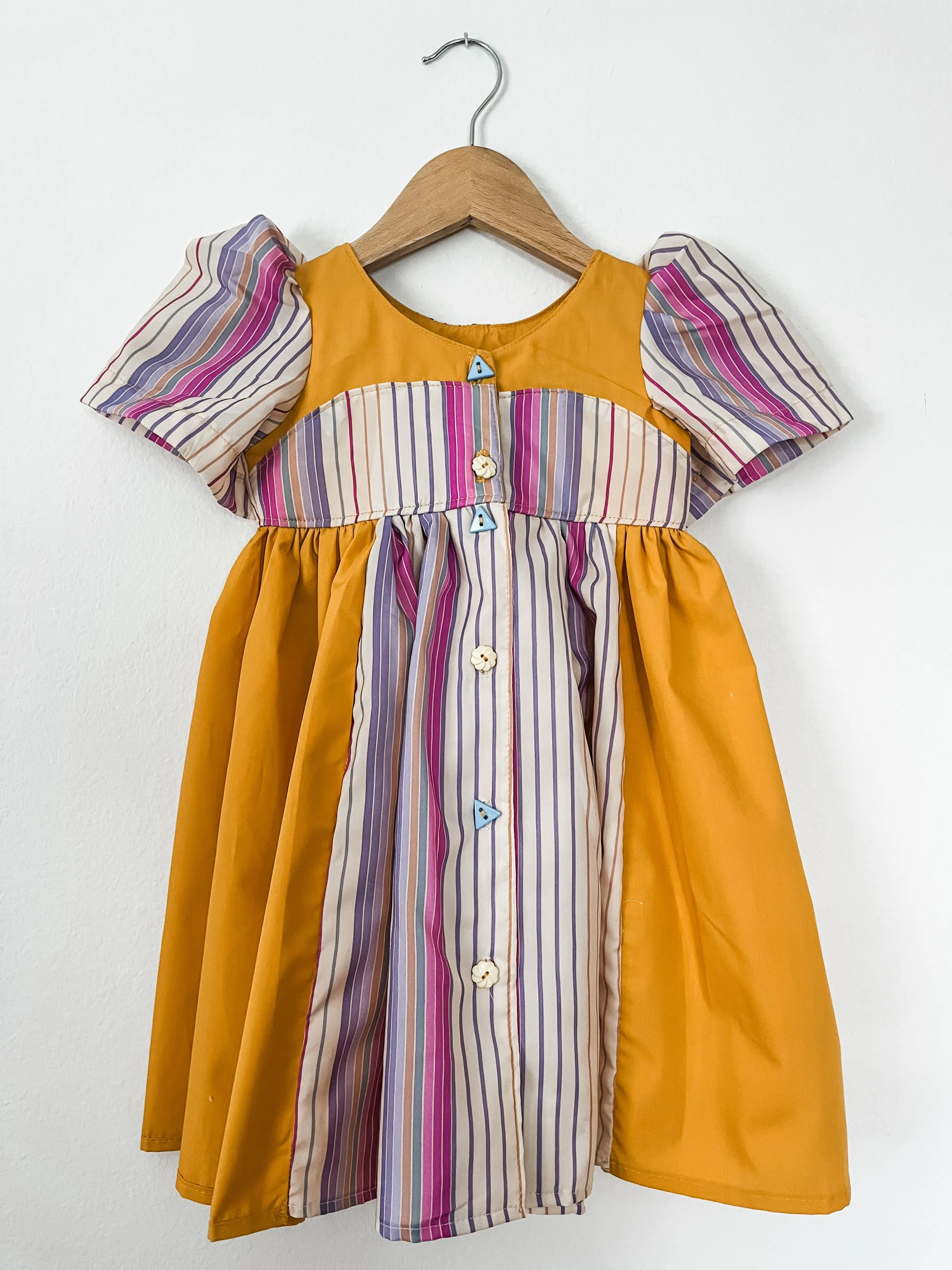 Up-cycled Striped Dress - one of a kind size 3T