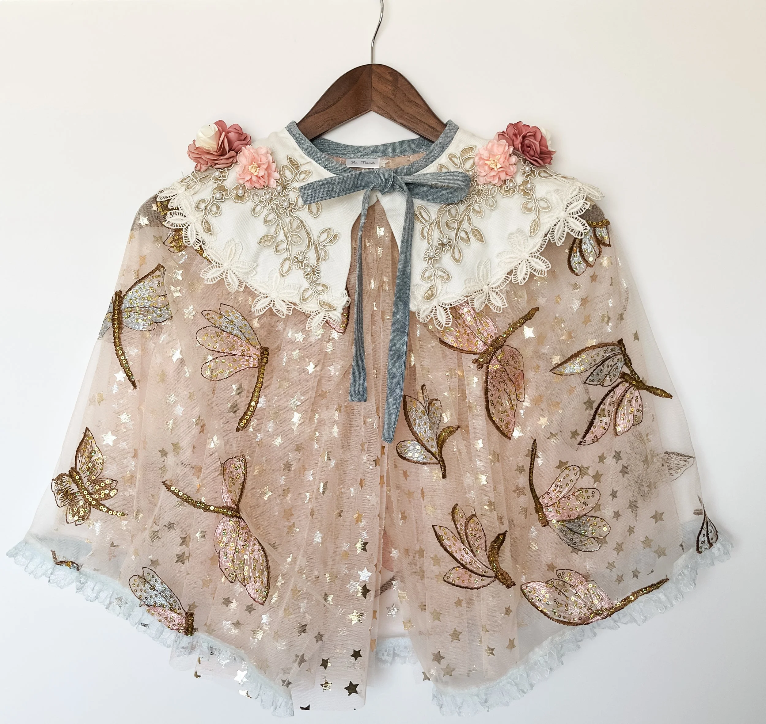 Rose Dragonfly Capelet - one of a kind