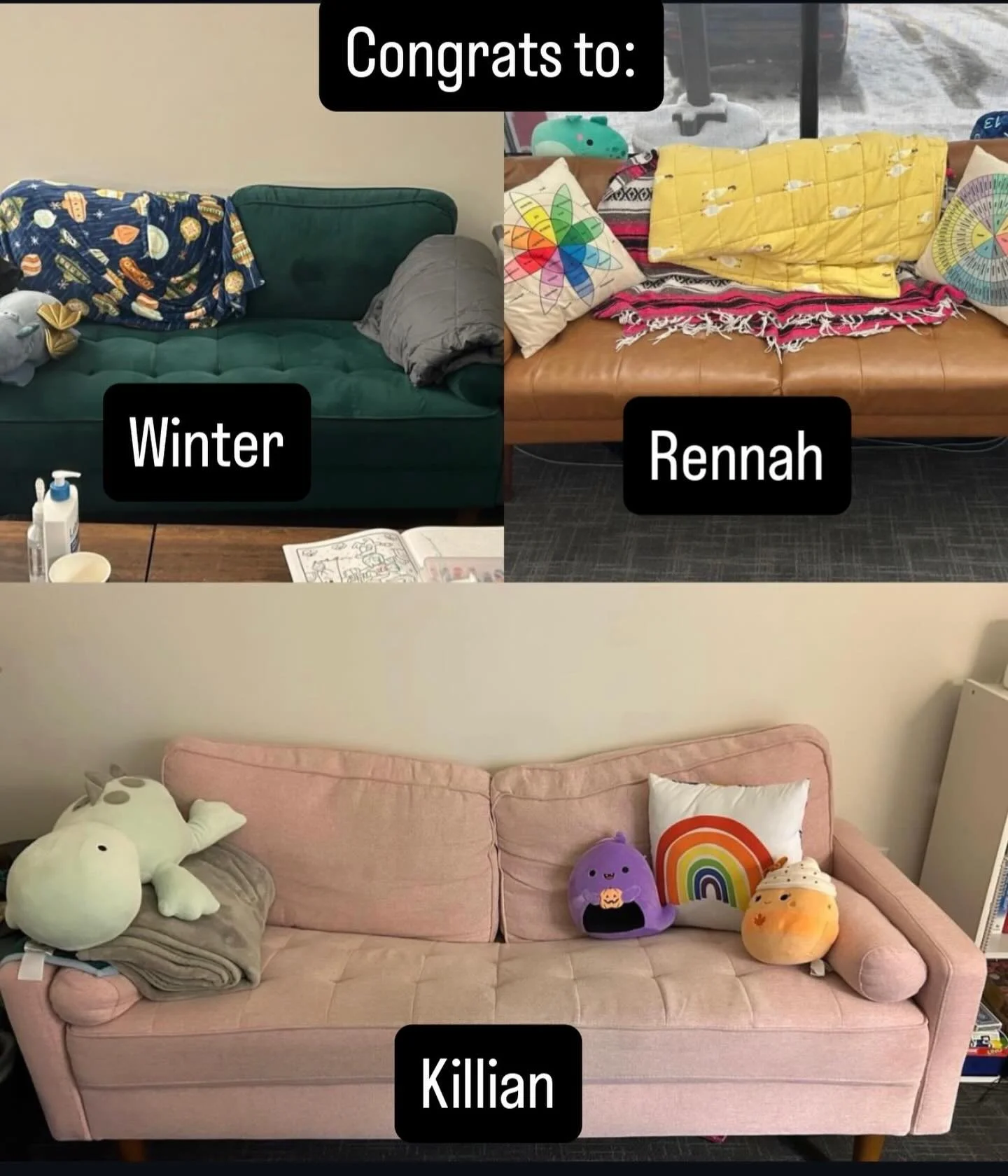 Congrats to those that won the drawing for the couches. We have some chairs coming next week so give us a follow and stay tuned!