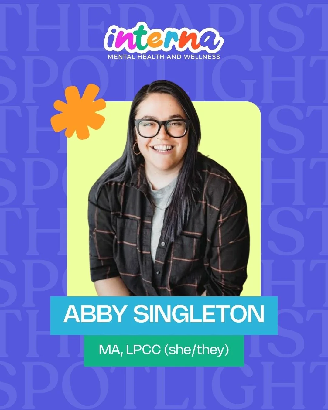 We&rsquo;ve got some really cool new therapists joining Interna, and I&rsquo;m excited to get to work with Abby Singleton, MA, LPCC ✨

Abby is new to our Inver Grove Heights team, so I wanted you all to get to know them a little better.

What's your 