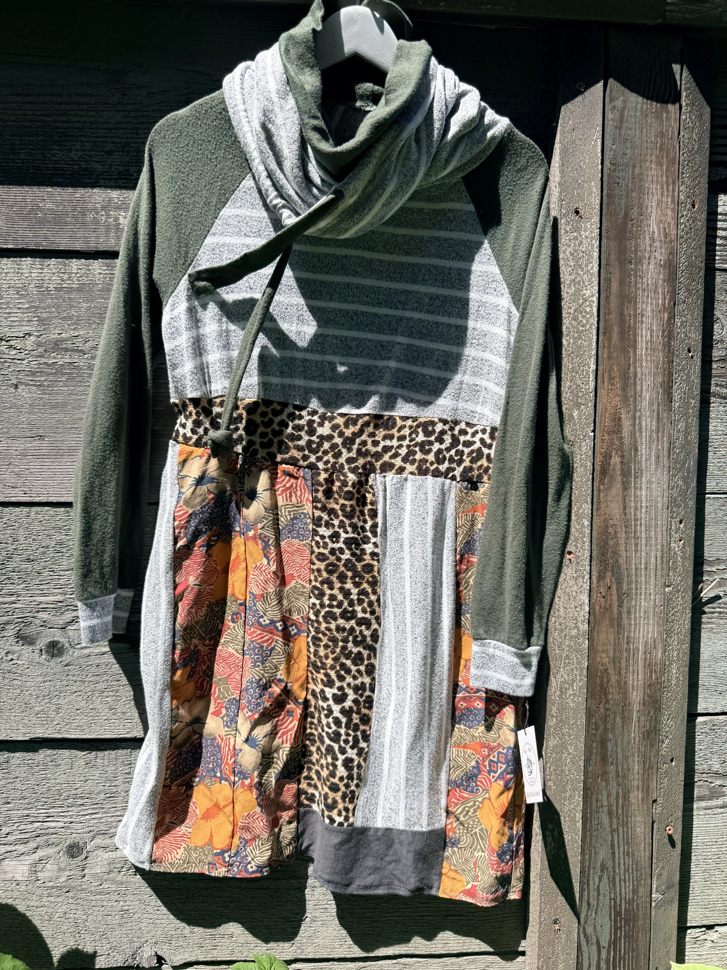 Patchwork Fusion Dress - Size Sm