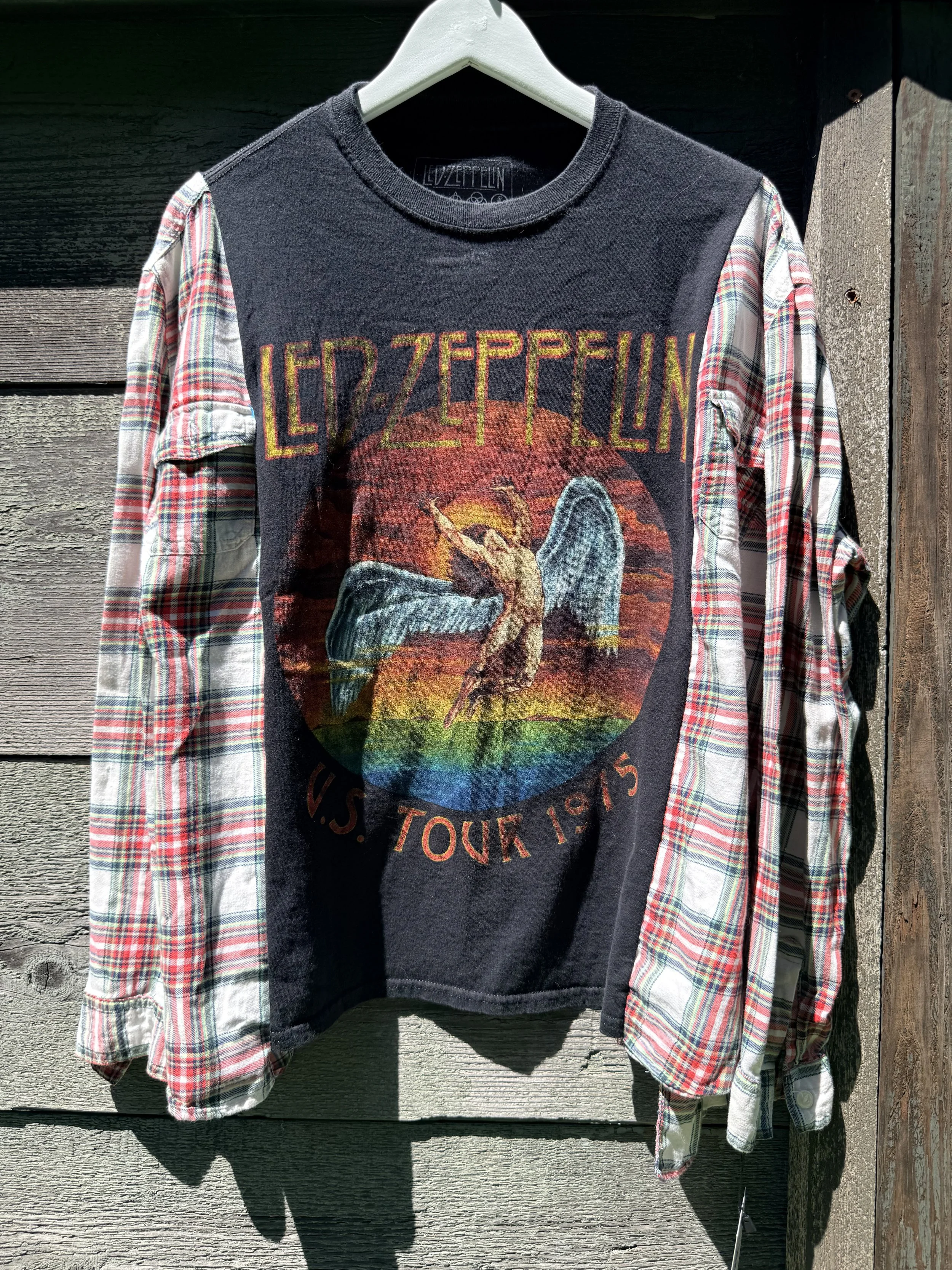 Vintage Led Zeppelin Flannel Sleeve T-Shirt - Size MD