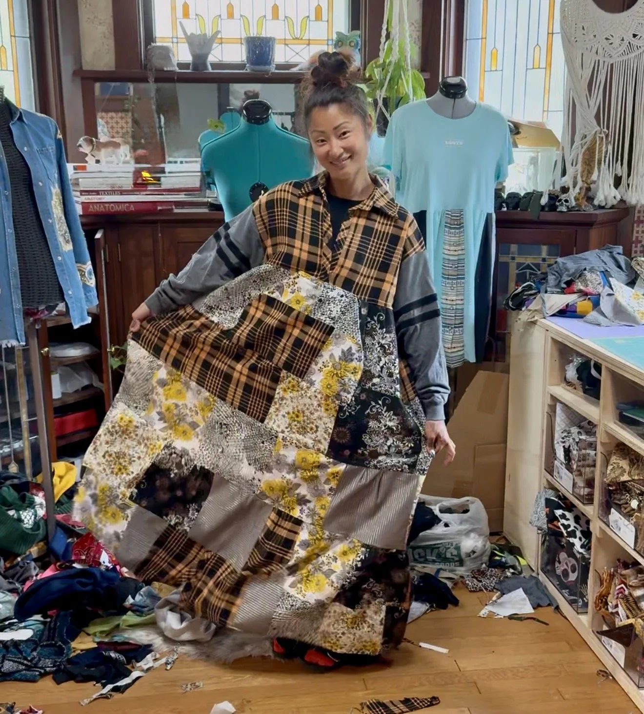 Artisan Patchwork Mix Dress - Size Md/LG
