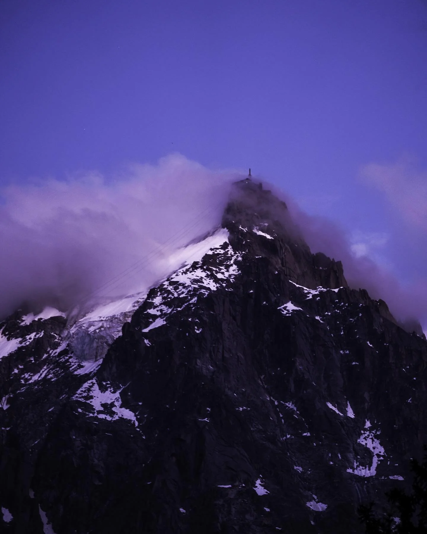 I couldn&rsquo;t pick just one edit&hellip;so here&rsquo;s four! Which is your favorite?

I shot this right after sunset, as the clouds rolled off the face of the mountain and the purple hues lit up the sky. The sunsets in Chamonix were special and I