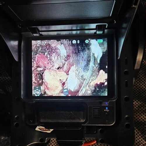 The view from an inspection camera.