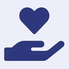 An icon representing care