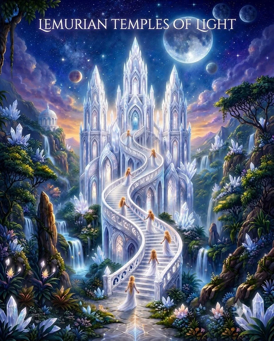 💠LEMURIAN TEMPLES OF LIGHT💠
free 3-day online immersion
starting Monday 27.7.2026 at 13:00

You have been searching for solution, 
but your heart is the key.

In Lemurian Temples of Light
your heart arrives into serenity of remembrance.

Once forgo