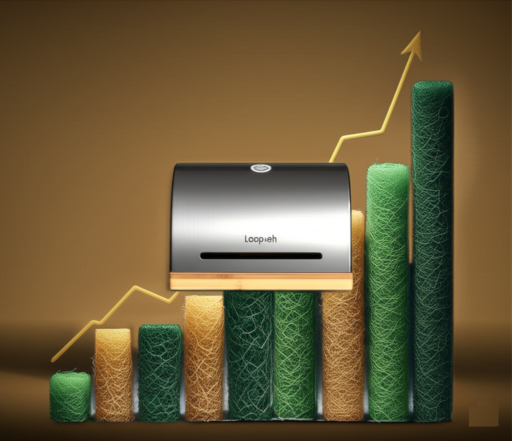 Loop-ah™ growth chart with loofah-green textured bars