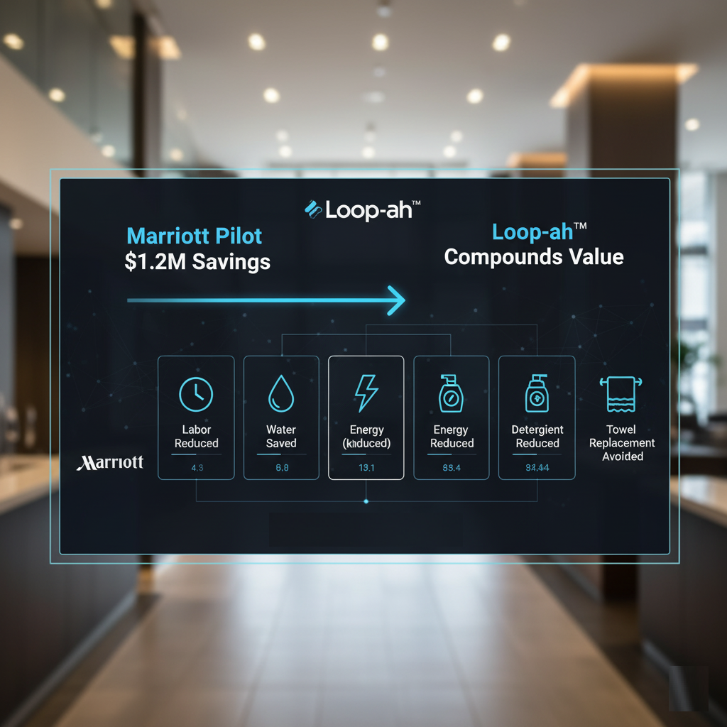 Marriott $1.2M benchmark — comparison of rooms required vs Loop-ah