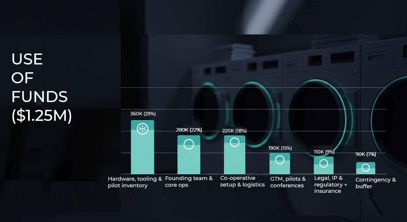 Loop-ah™ $1.25M seed ask — use of funds and 12-month runway breakdown