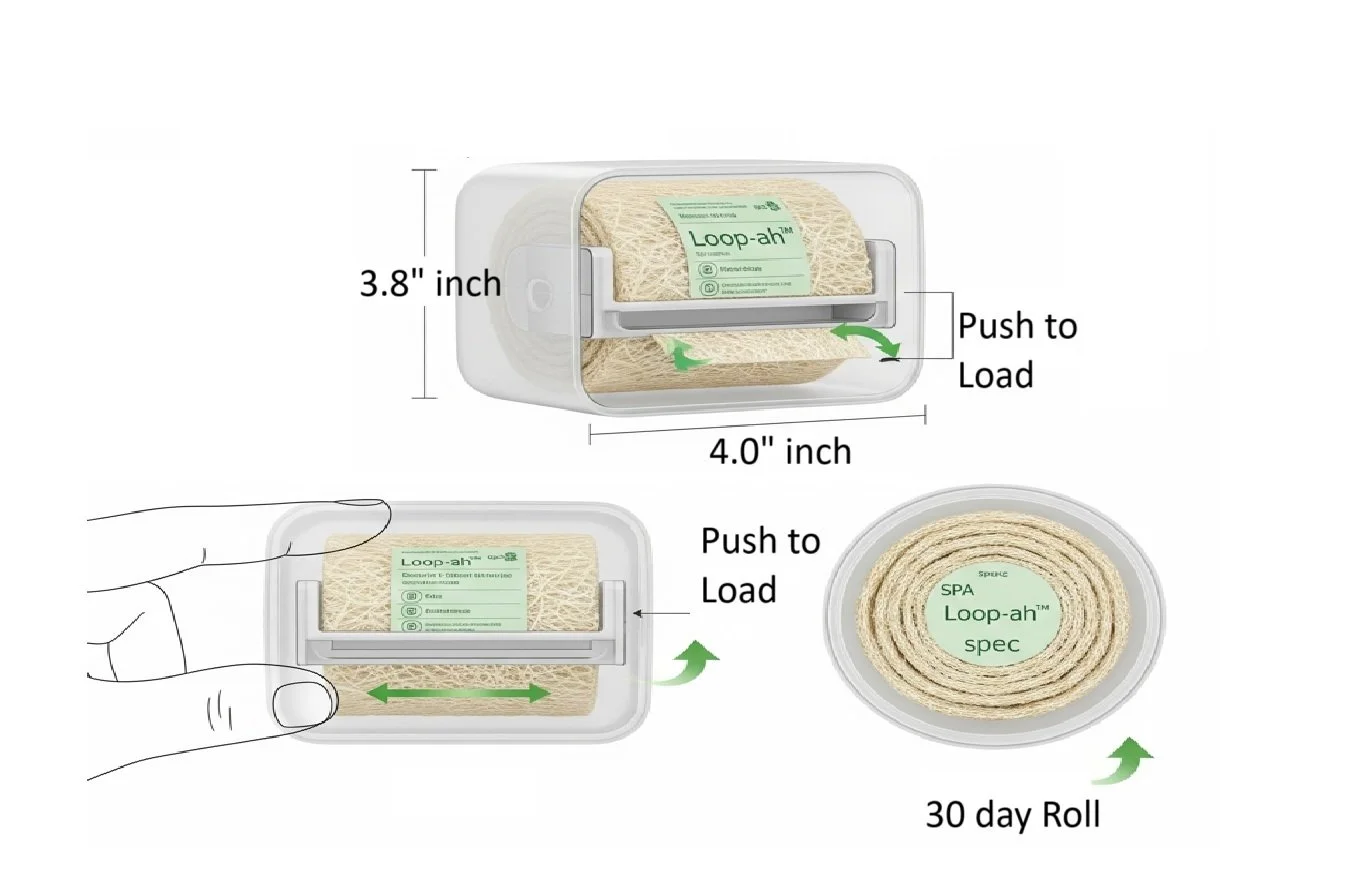 Loop-ah biodegradable loofah tape cartridge detail
